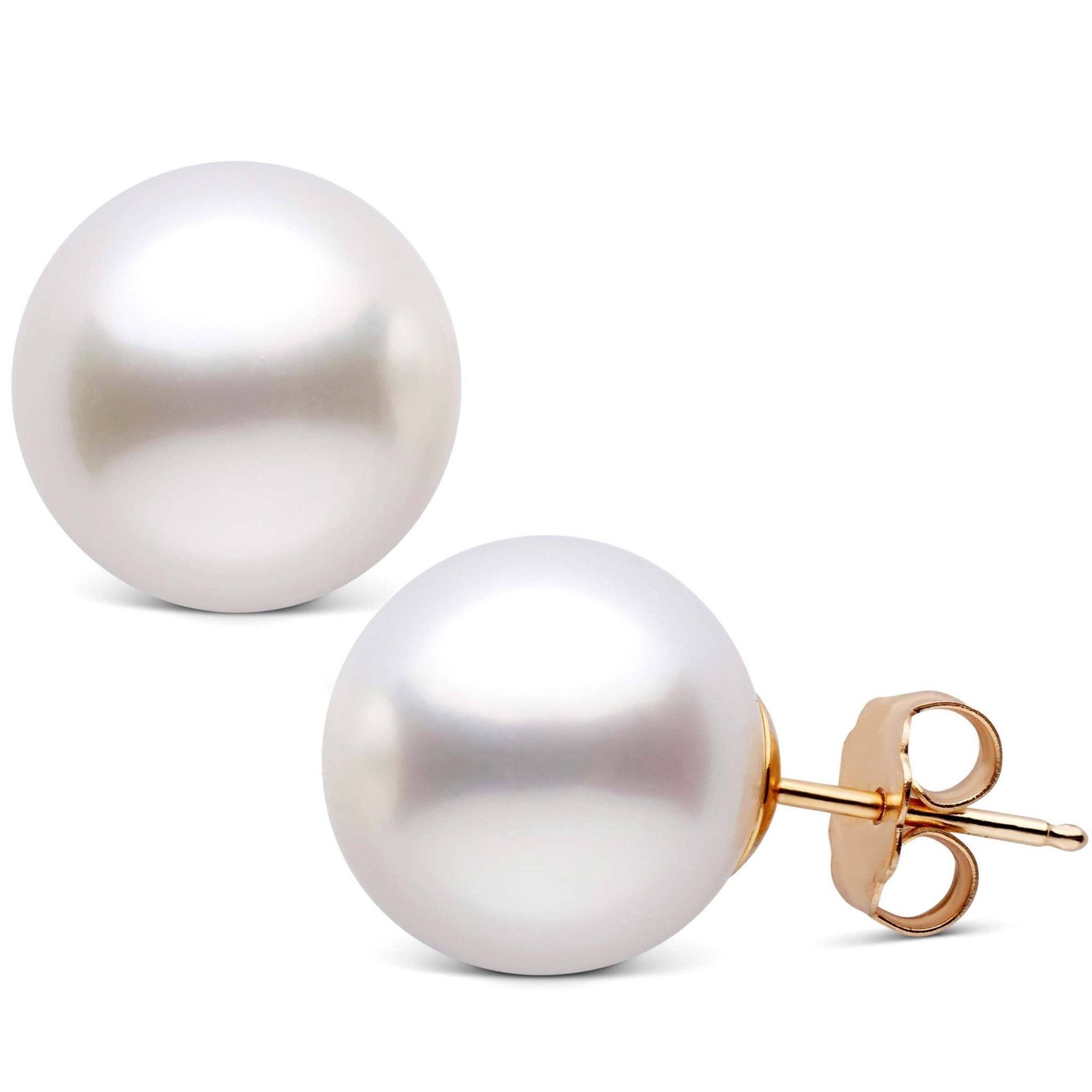 12.0-13.0 mm AAA White South Sea Pearl Stud Earrings yg