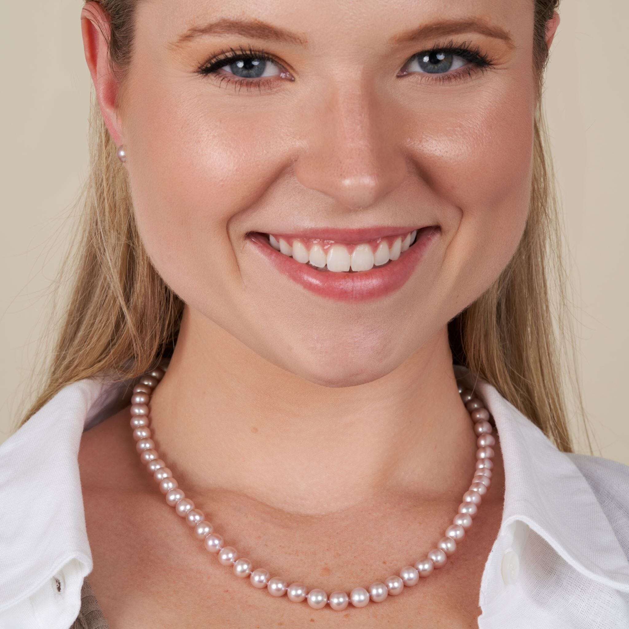 6.5-7.0 mm AAA Lavender Freshwater Pearl Necklace 18 inch