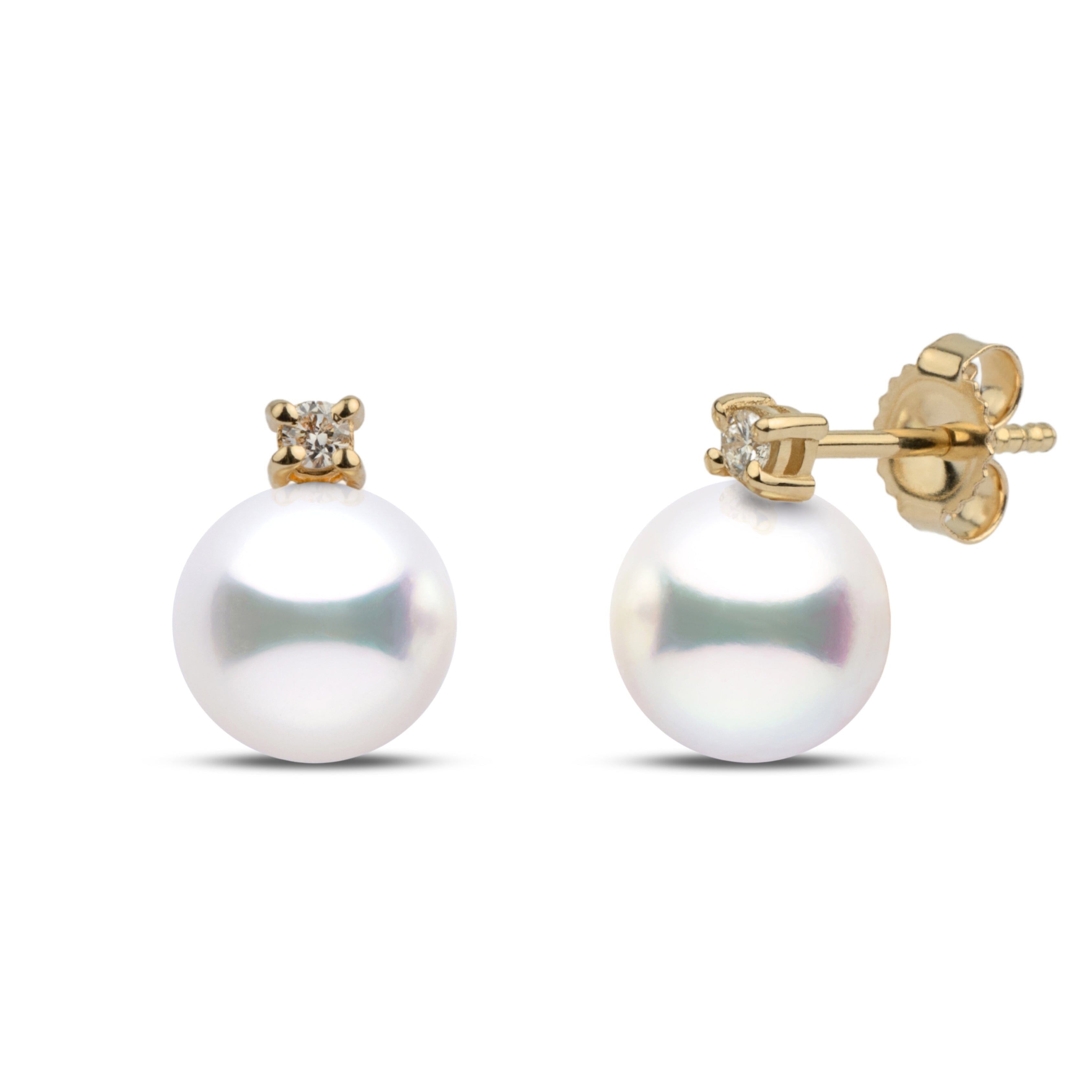 Starlight Collection 6.5-7.0 mm Akoya Pearl and Diamond Earrings
