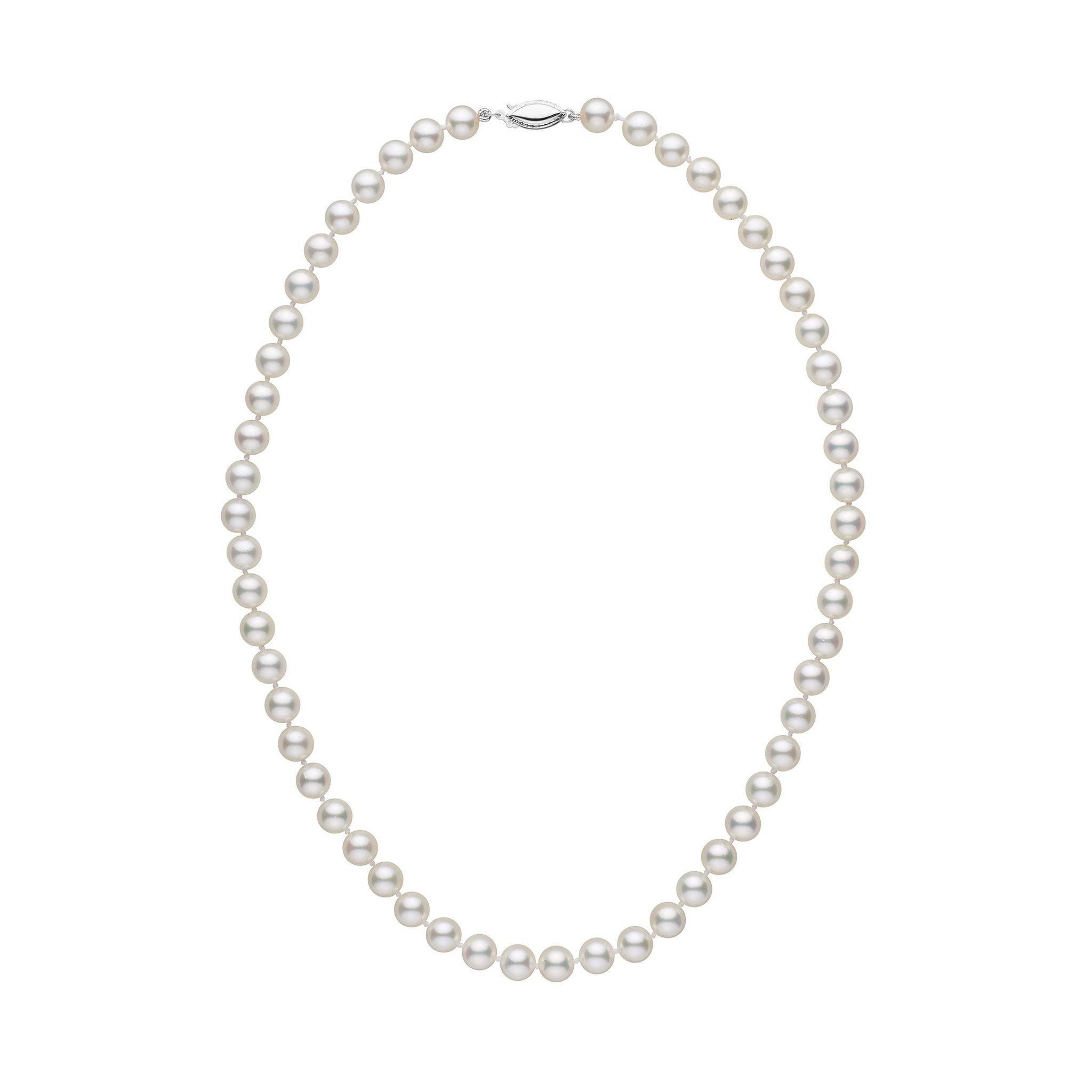 6.0-6.5 mm White Akoya AA+ Pearl Necklace wg