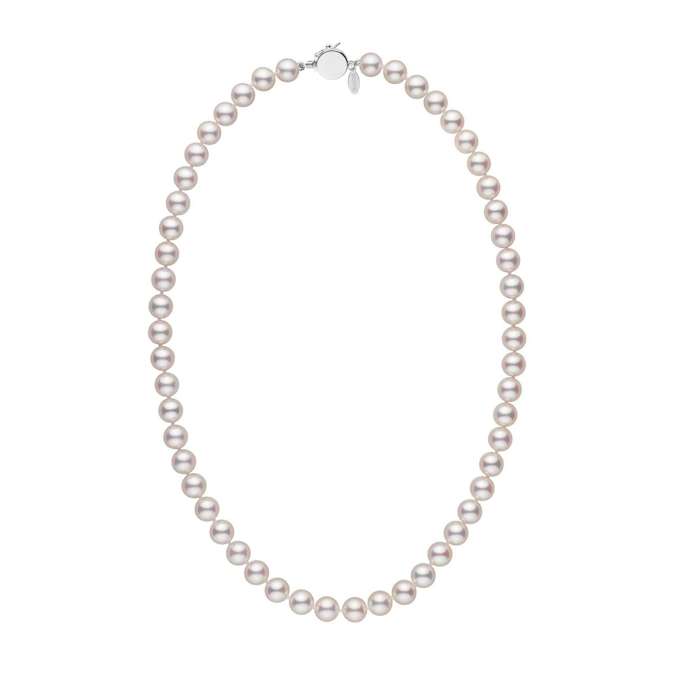 Personalized 18 Inch 7.5-8.0 mm Hanadama Akoya Pearl Circle Clasp Necklace