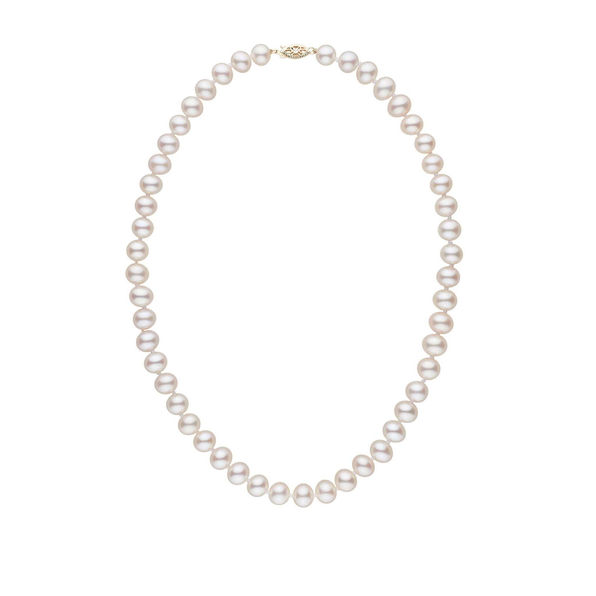 7.5-8.0 mm AA+ White Freshwater Pearl Necklace