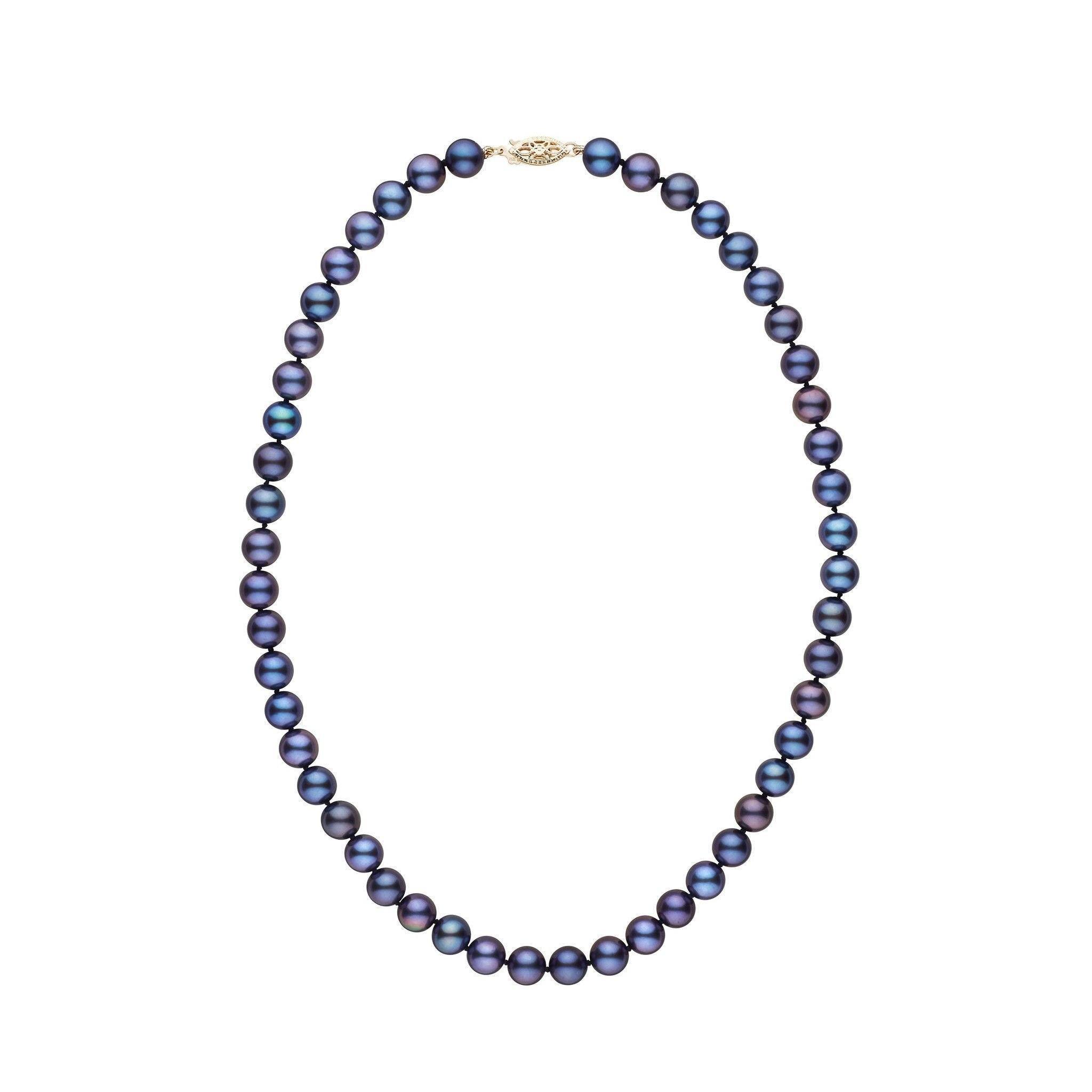 7.5-8.0 mm AAA Black Freshwater Pearl Necklace