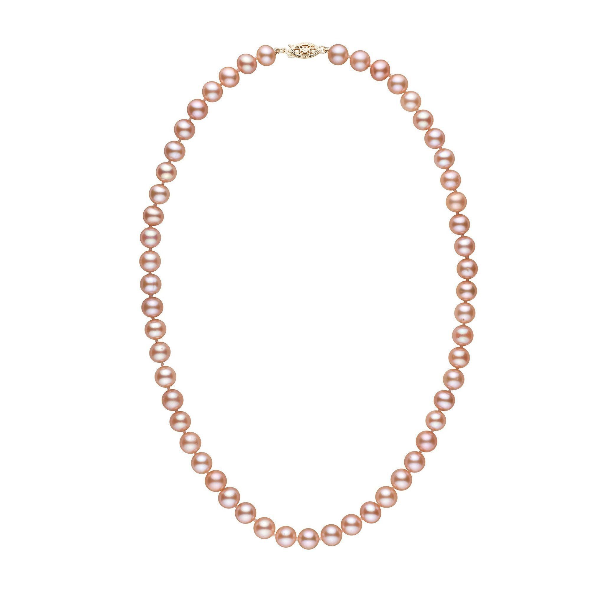 7.5-8.0 mm AA+ Pink to Peach Freshwater Pearl Necklace
