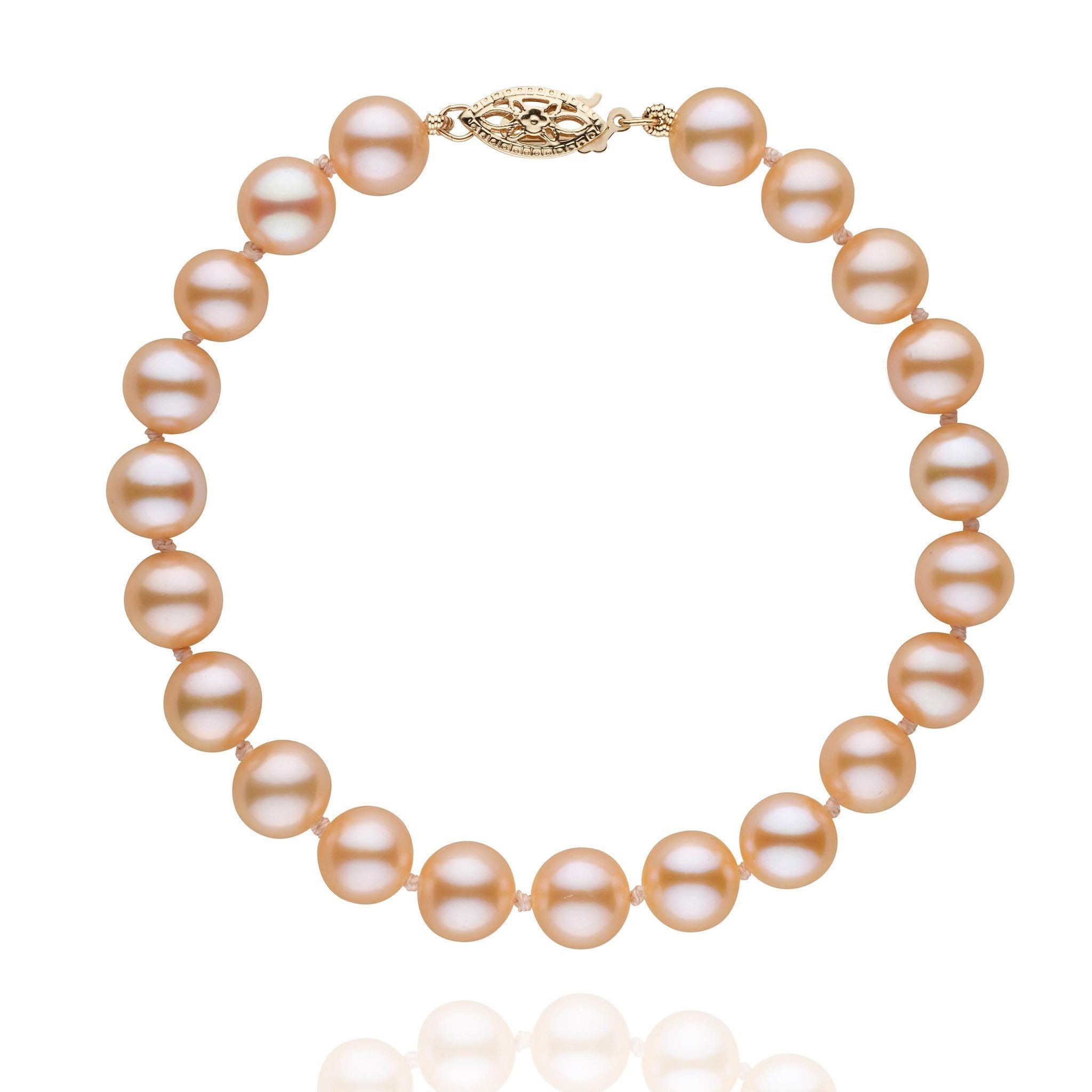 7.5-8.0 mm AAA Pink to Peach Freshwater Pearl Bracelet