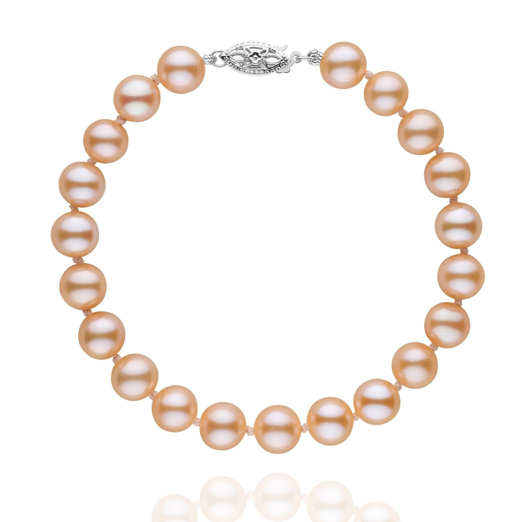 7.5-8.0 mm AAA Pink to Peach Freshwater Pearl Bracelet