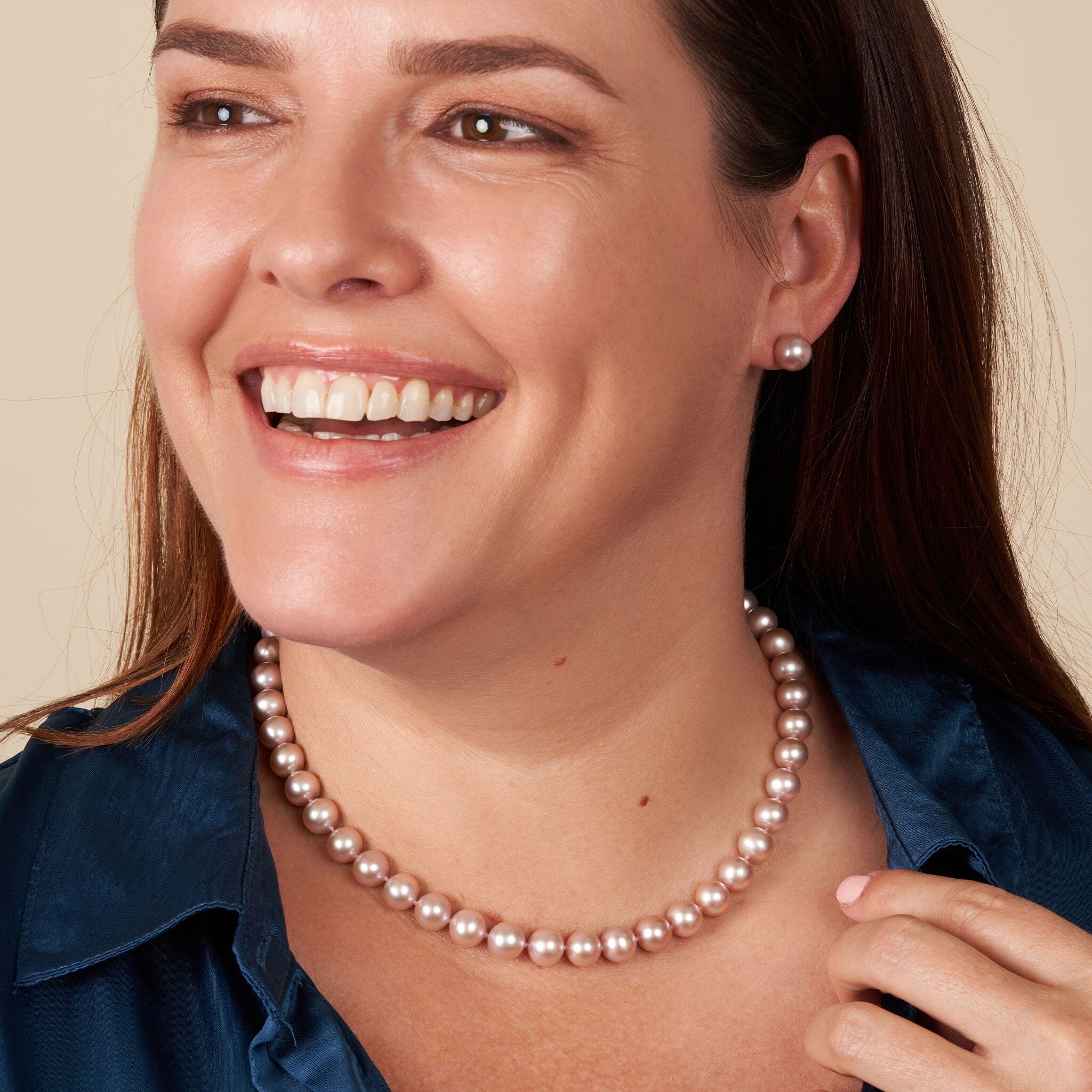 8.5-9.0 mm AAA Lavender Freshwater Pearl Necklace 16 inch