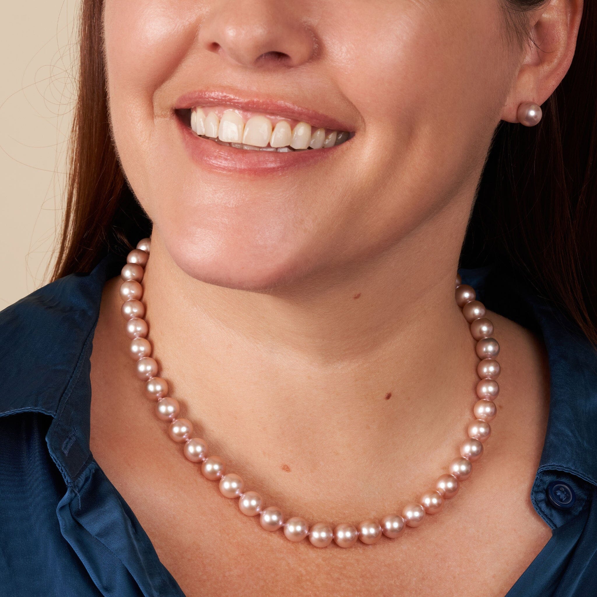 8.5-9.0 mm AAA Lavender Freshwater Pearl Necklace 18 inch