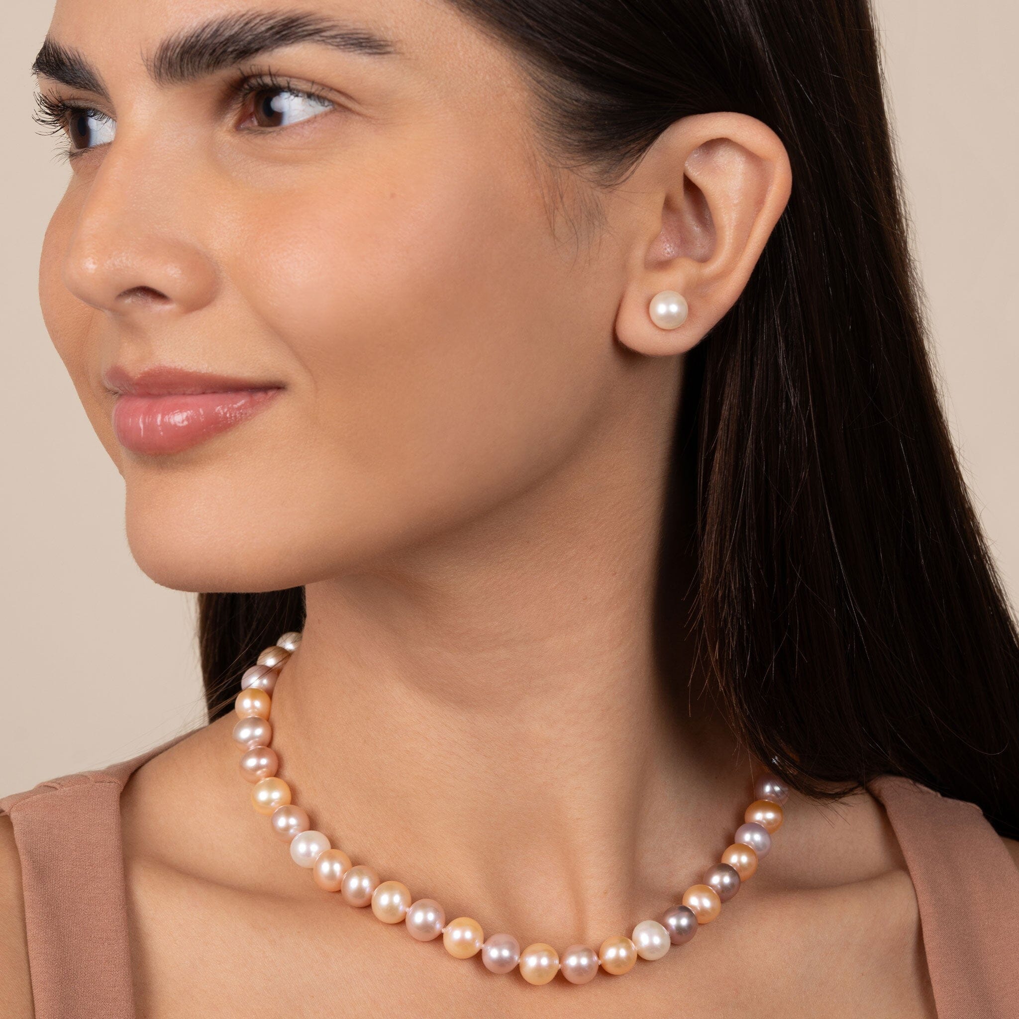 8.5-9.0 mm AA+ Multicolor Freshwater Pearl Necklace 16 inch