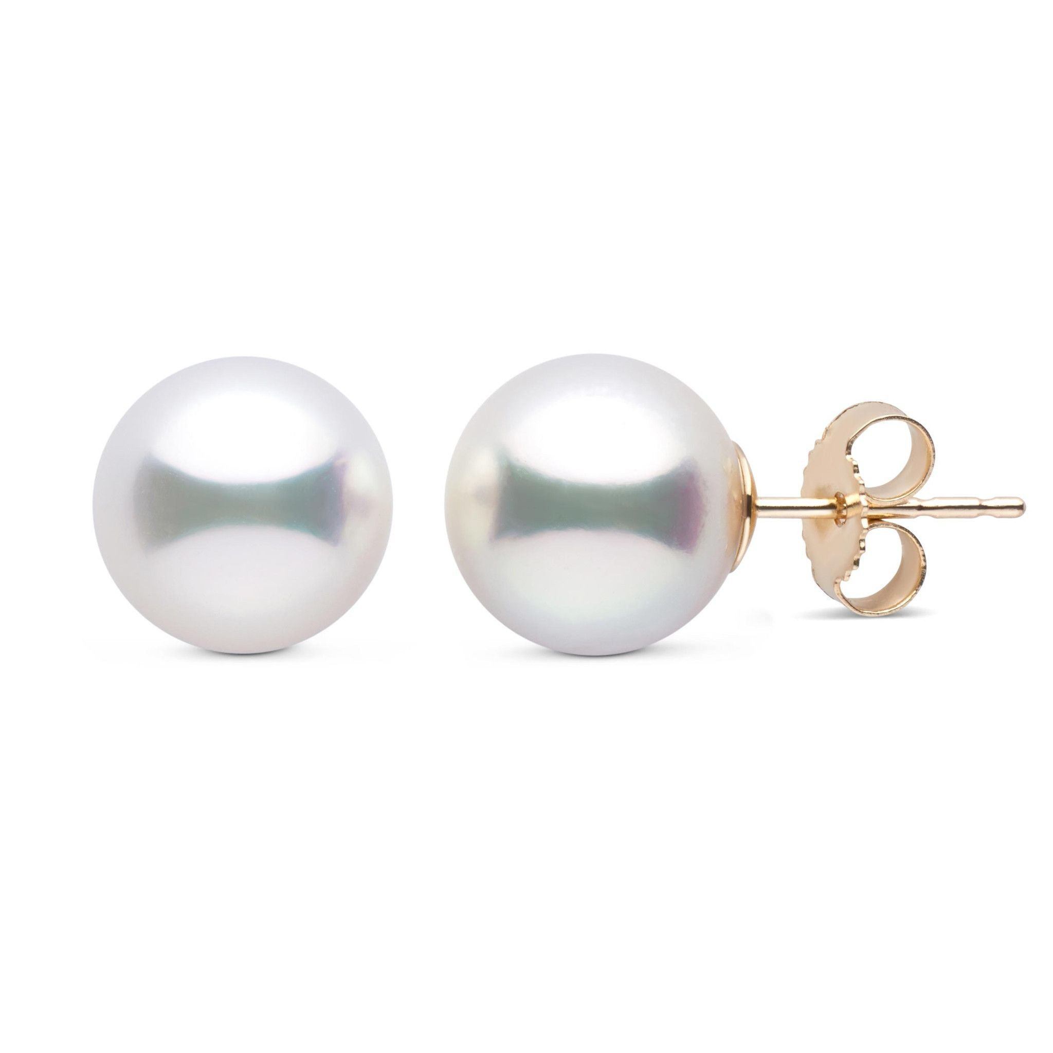 8.0-9.0 mm White South Sea Pearl Stud Earrings yg