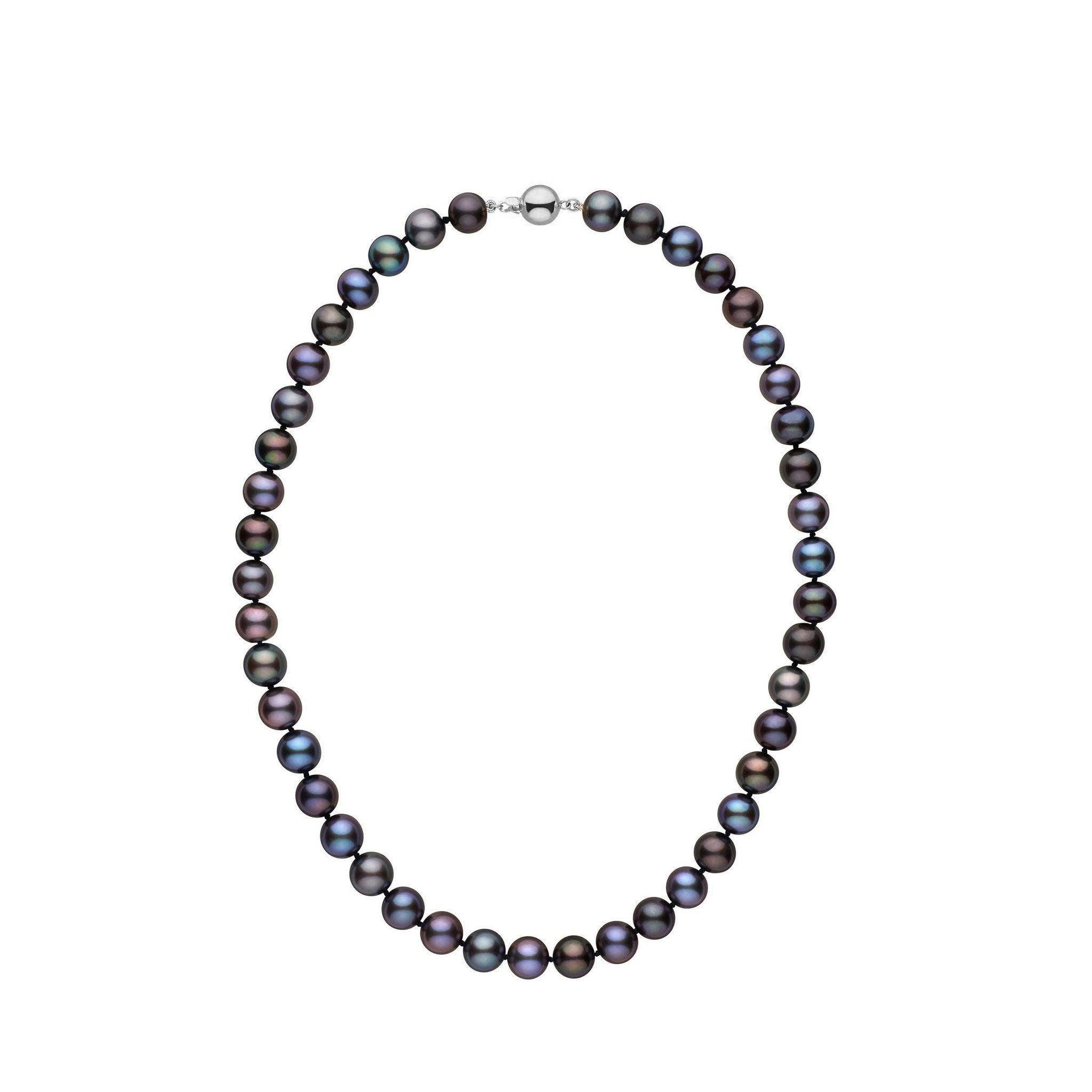 8.5-9.0 mm 16 Inch AA+ Black Freshwater Pearl Necklace
