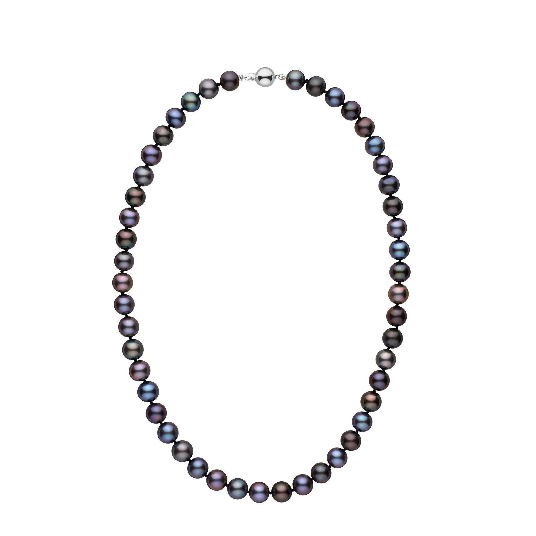 8.5-9.0 mm 18 Inch AA+ Black Freshwater Pearl Necklace