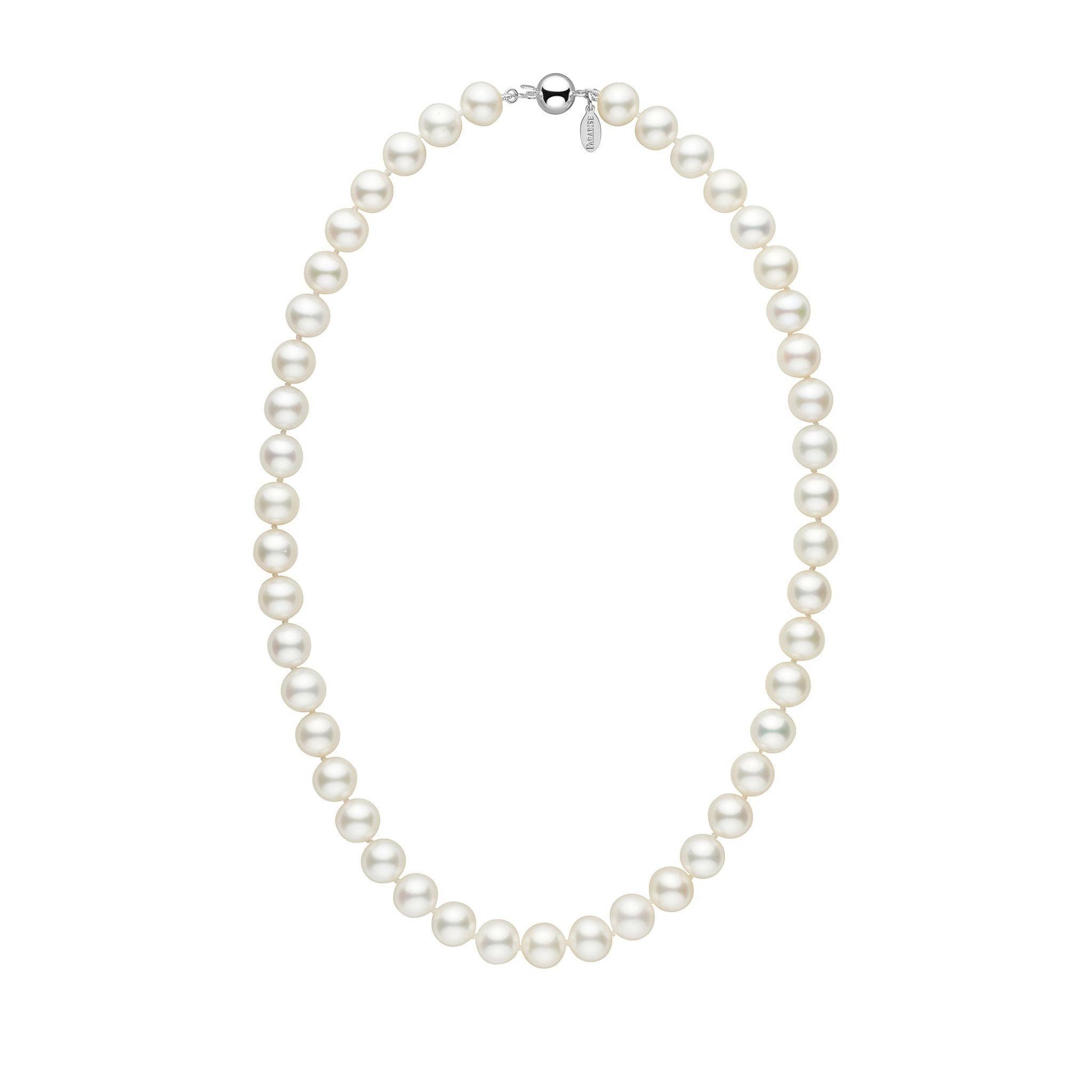 9.5-10.5 mm White Freshadama Freshwater Pearl Necklace