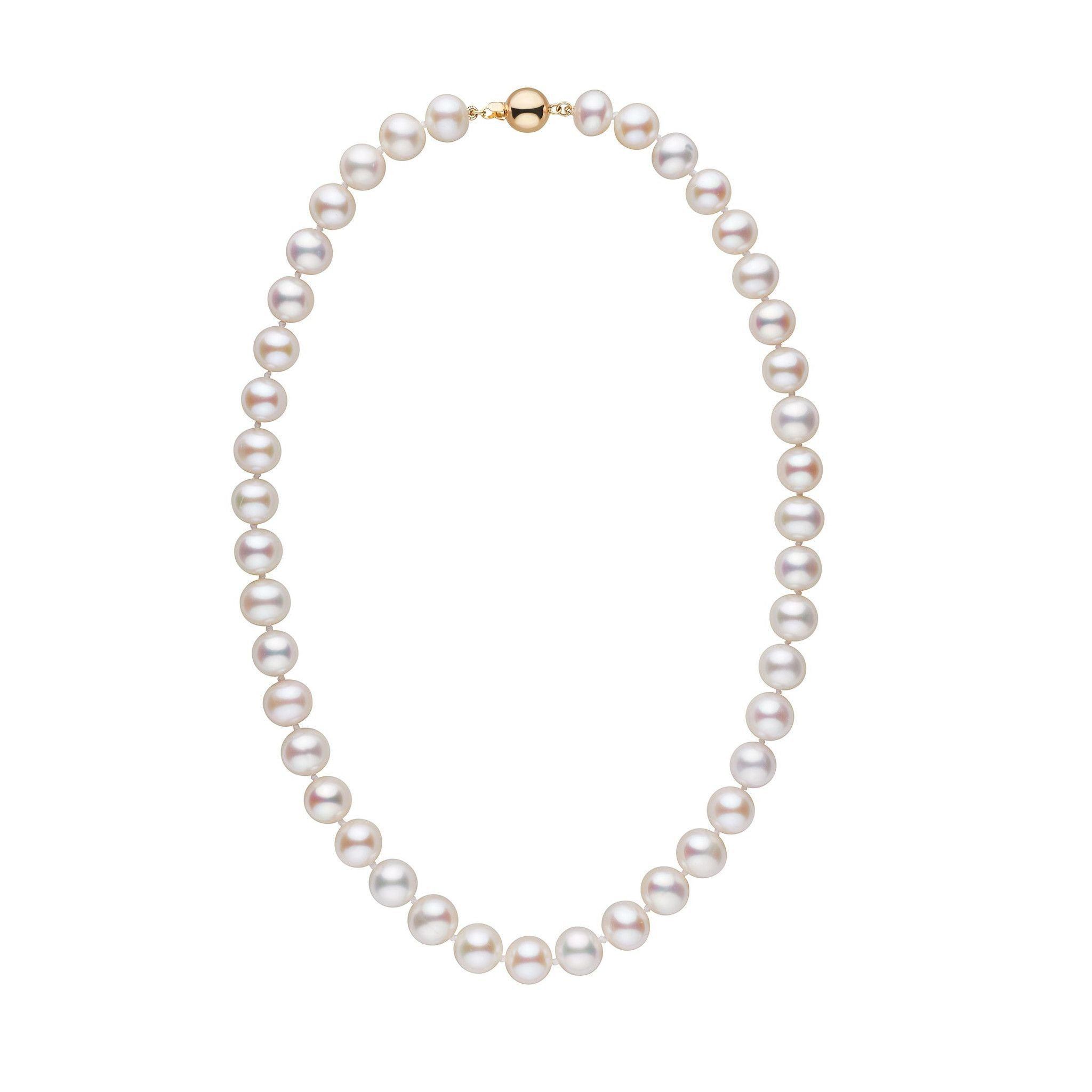 9.5-10.5 mm AA+ White Freshwater Pearl Necklace