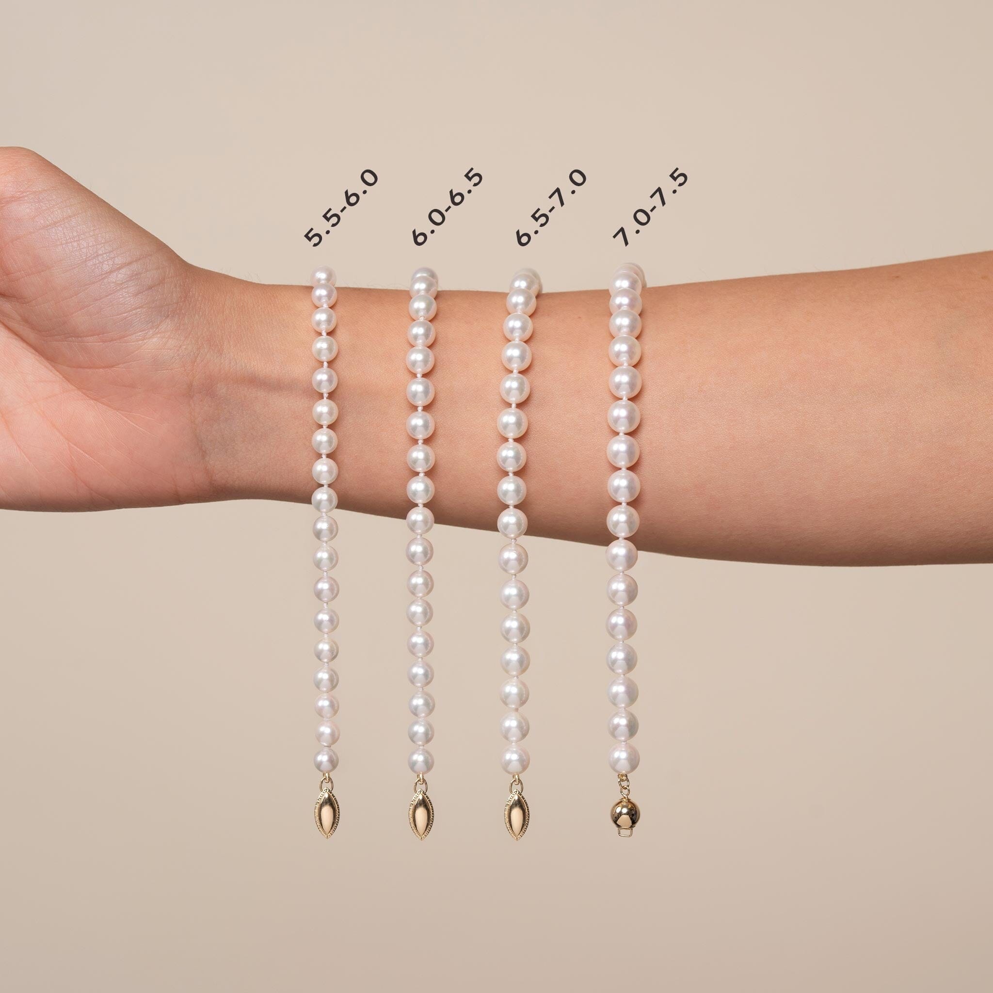6.5-7.0 mm White Akoya AAA Pearl Bracelet