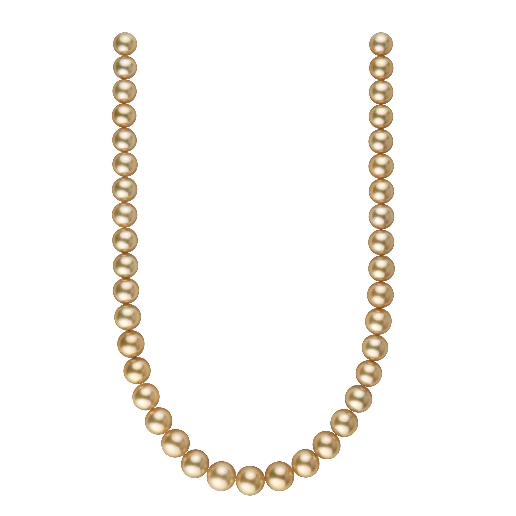 10.2-12.7 mm AA+/AAA Golden South Sea Round Pearl Necklace