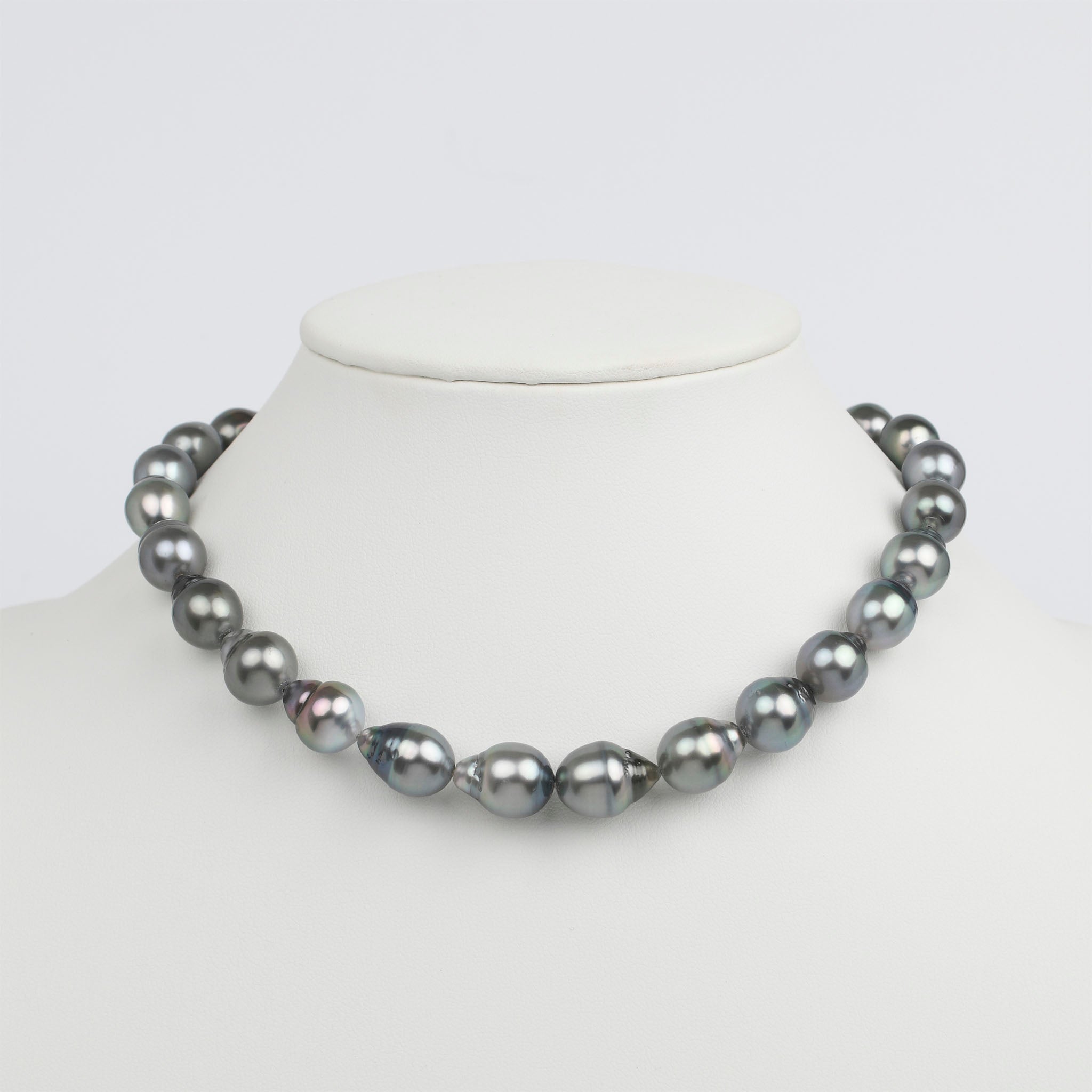 11.2-13.0 mm AA+/AAA Tahitian Drop Pearl Necklace on bust