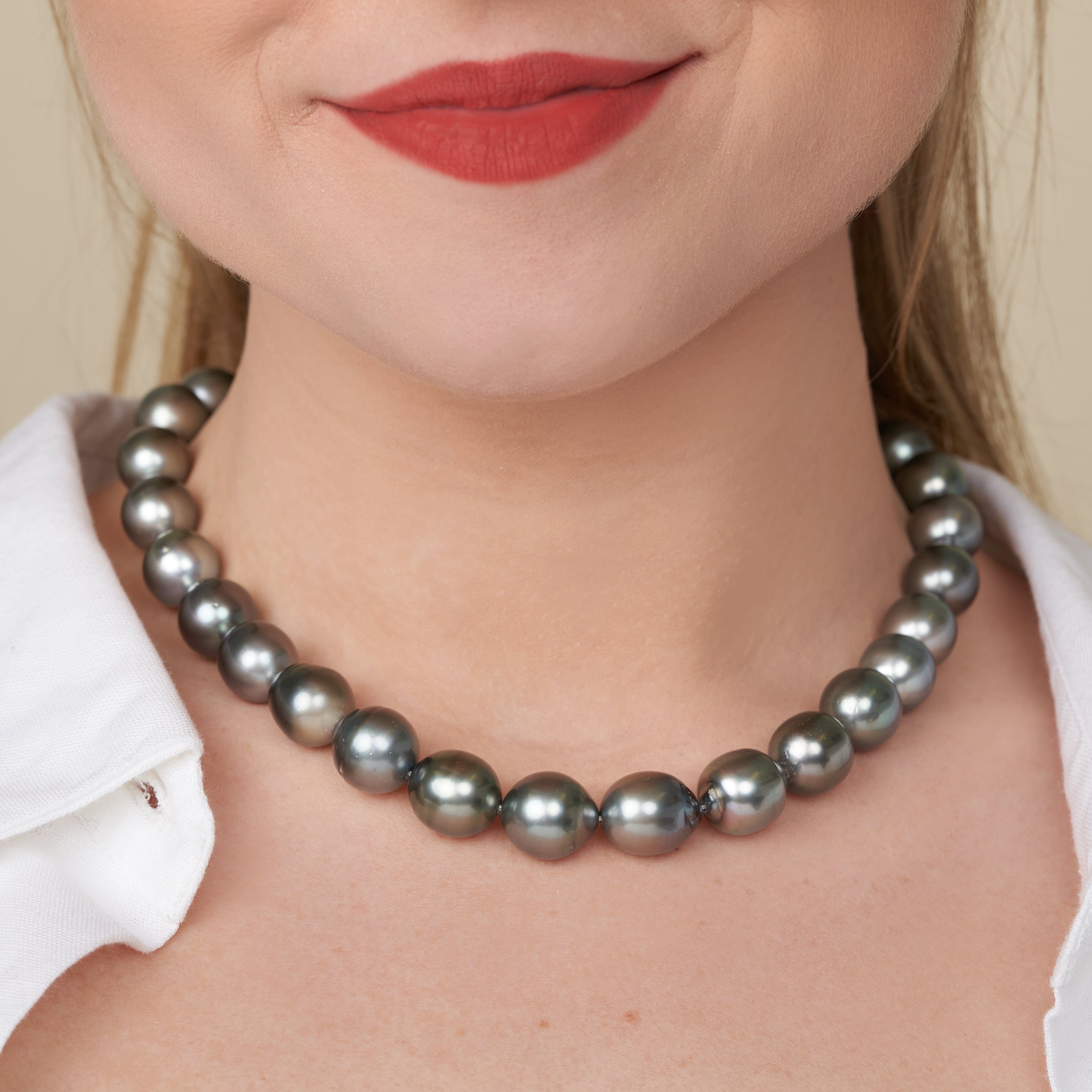 12.2-13.1 mm AA+ Baroque Tahitian Pearl Necklace