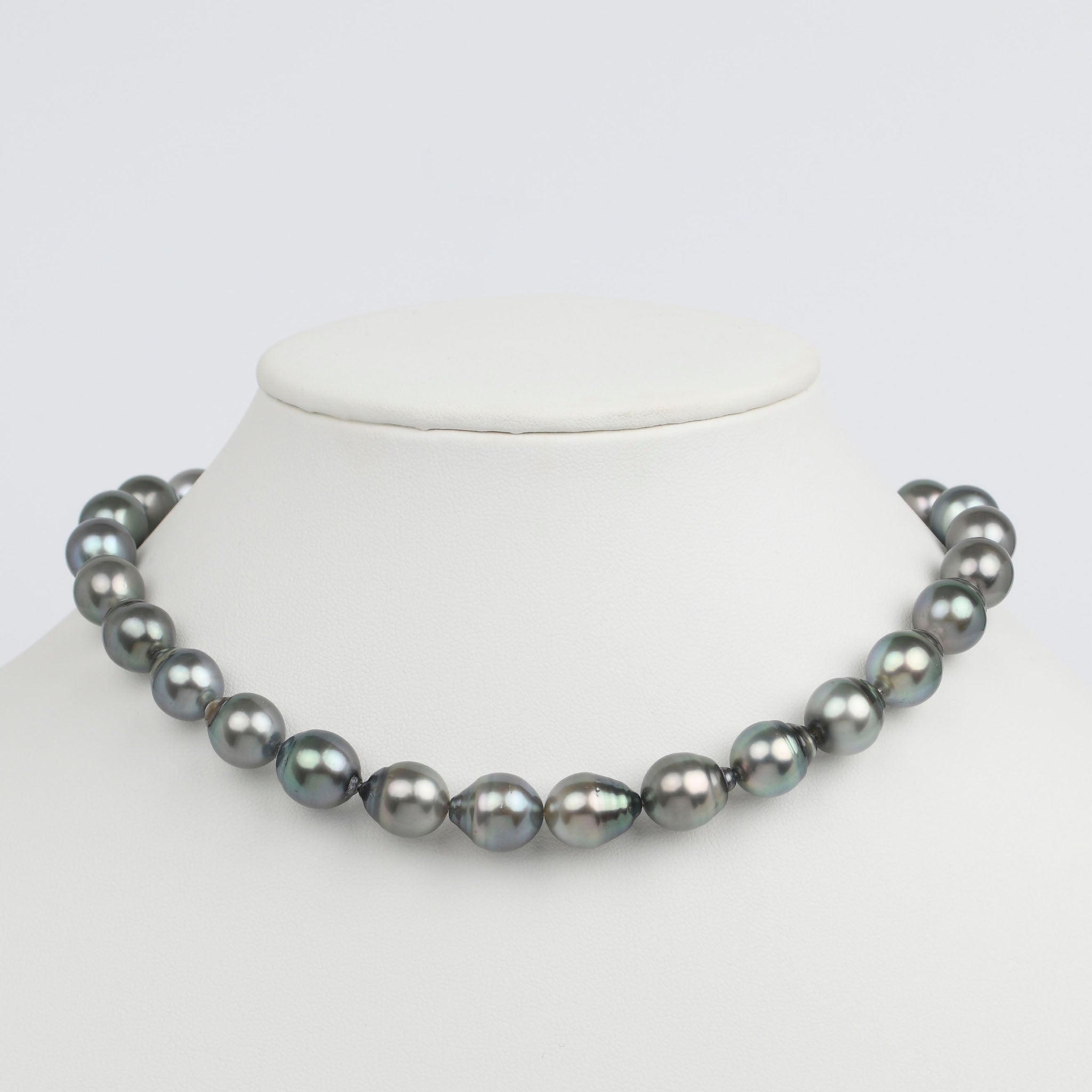 11.1-11.9 mm AA+/AAA Tahitian Baroque Pearl Necklace on bust