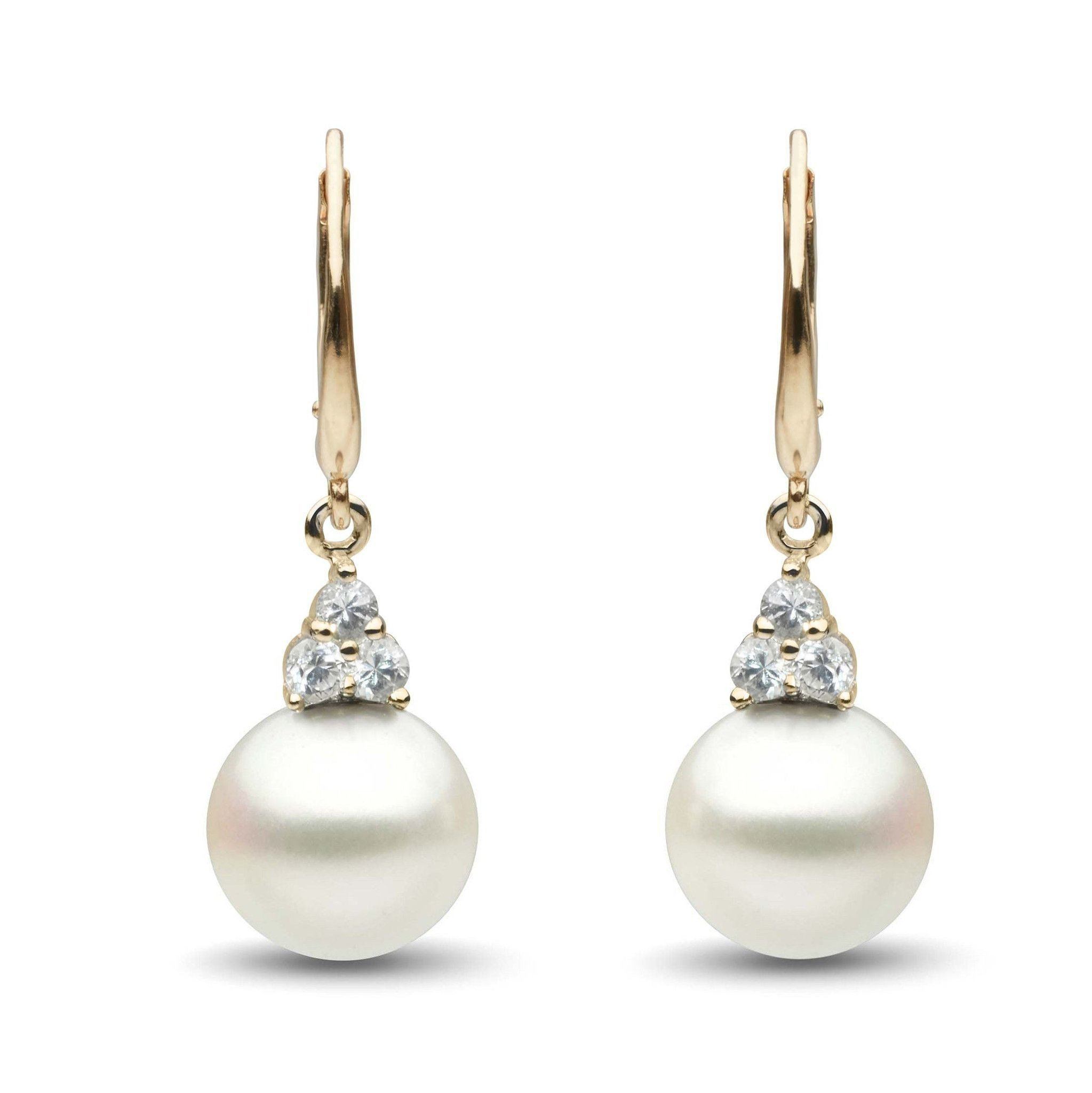 Always Collection White South Sea 10.0-11.0 mm Pearl and Diamond Earrings yg