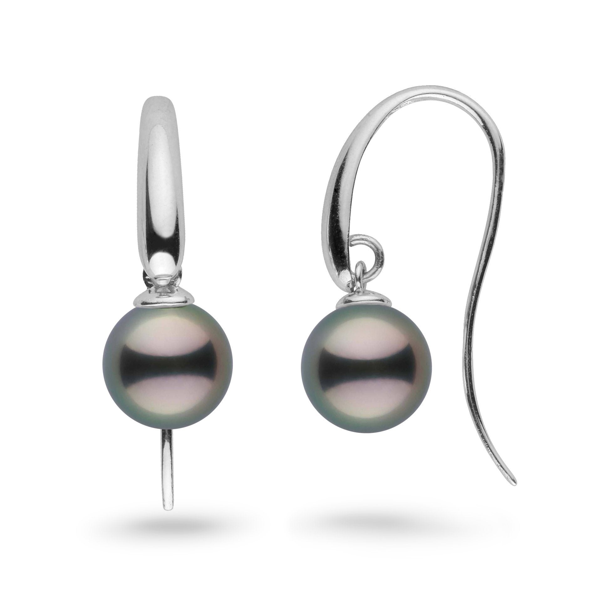 Cascade Collection 9.0-10.0 mm Tahitian Pearl Earrings wg