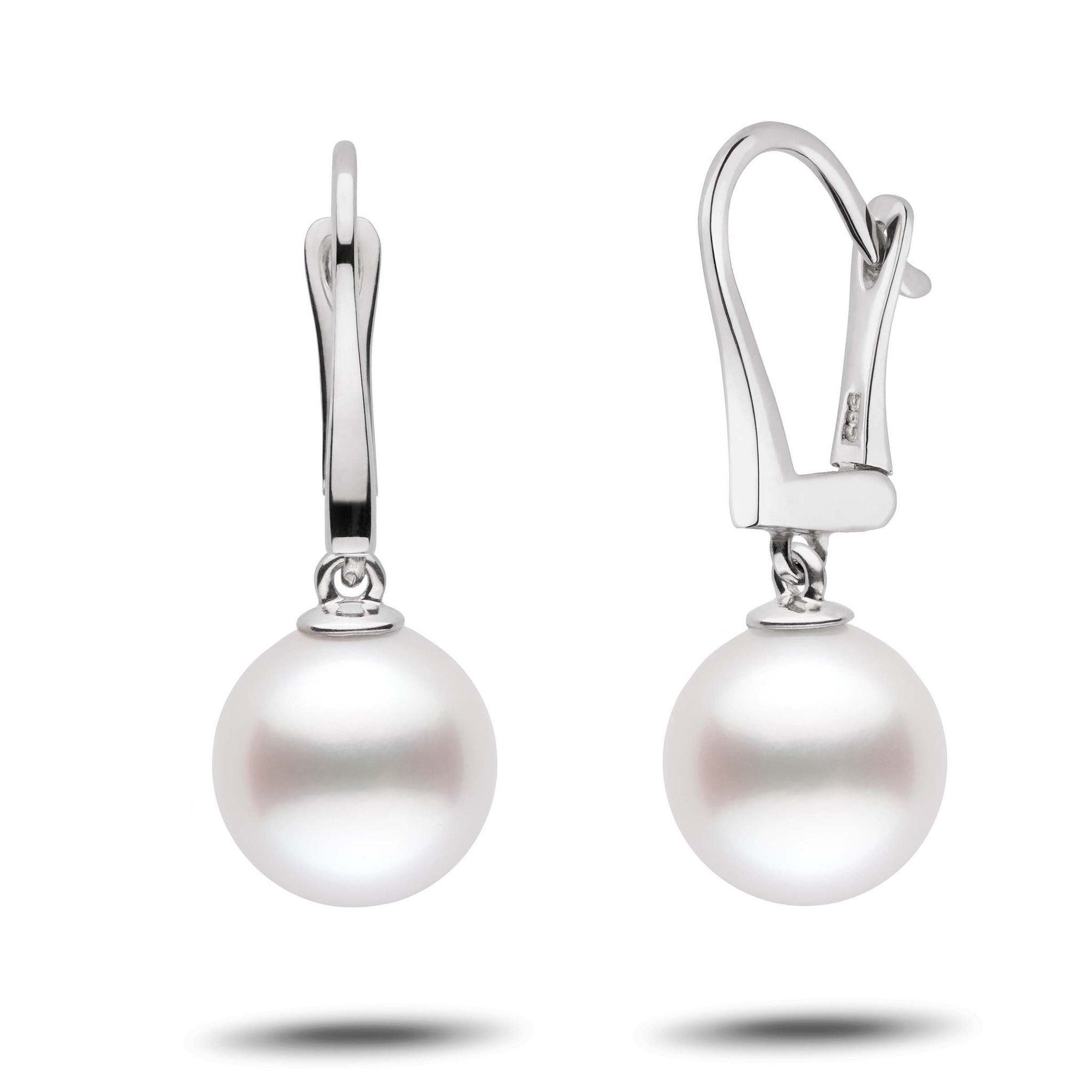 Classic Collection White South Sea 10.0-11.0 mm Pearl Dangle Earrings wg