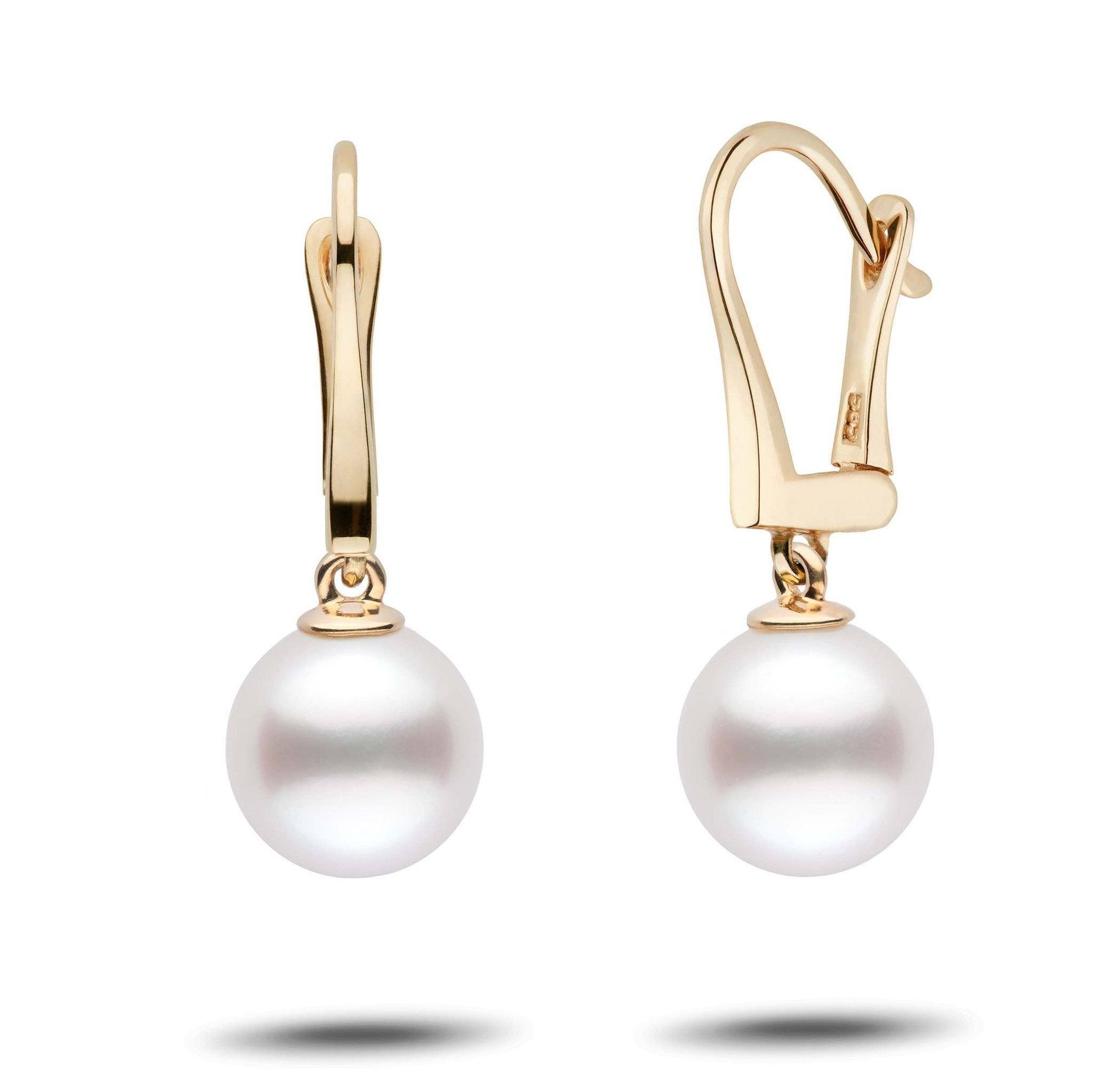 Classic Collection White South Sea 9.0-10.0 mm Pearl Dangle Earrings yg