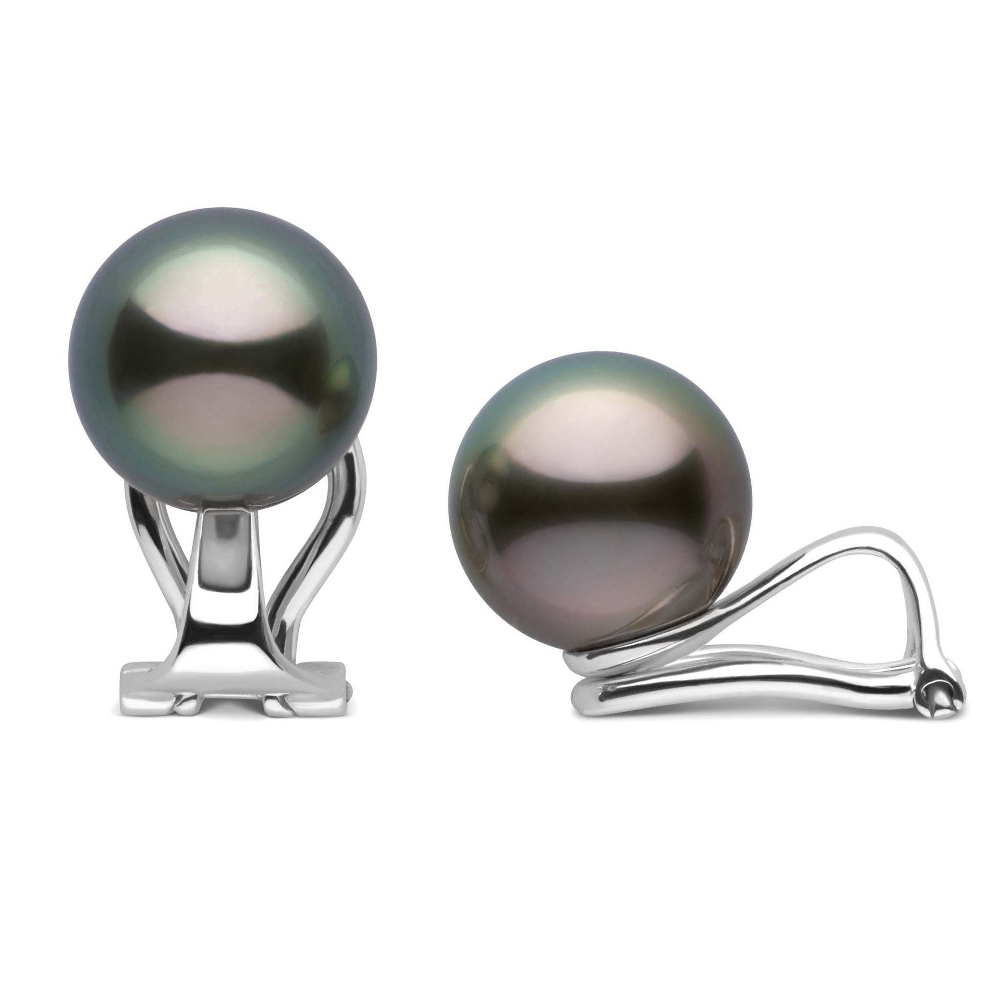 Clip Collection Tahitian 9.0-10.0 mm Pearl Stud Earrings wg