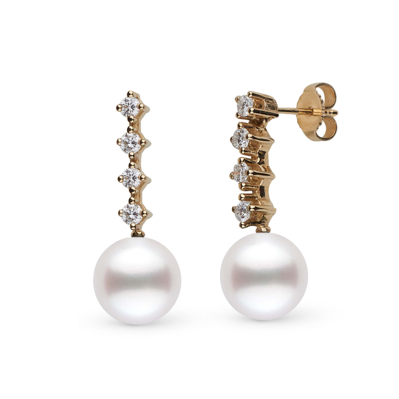 9.0-10.0 mm White South Sea Pearl and Diamond Luminary Collection Earrings yg
