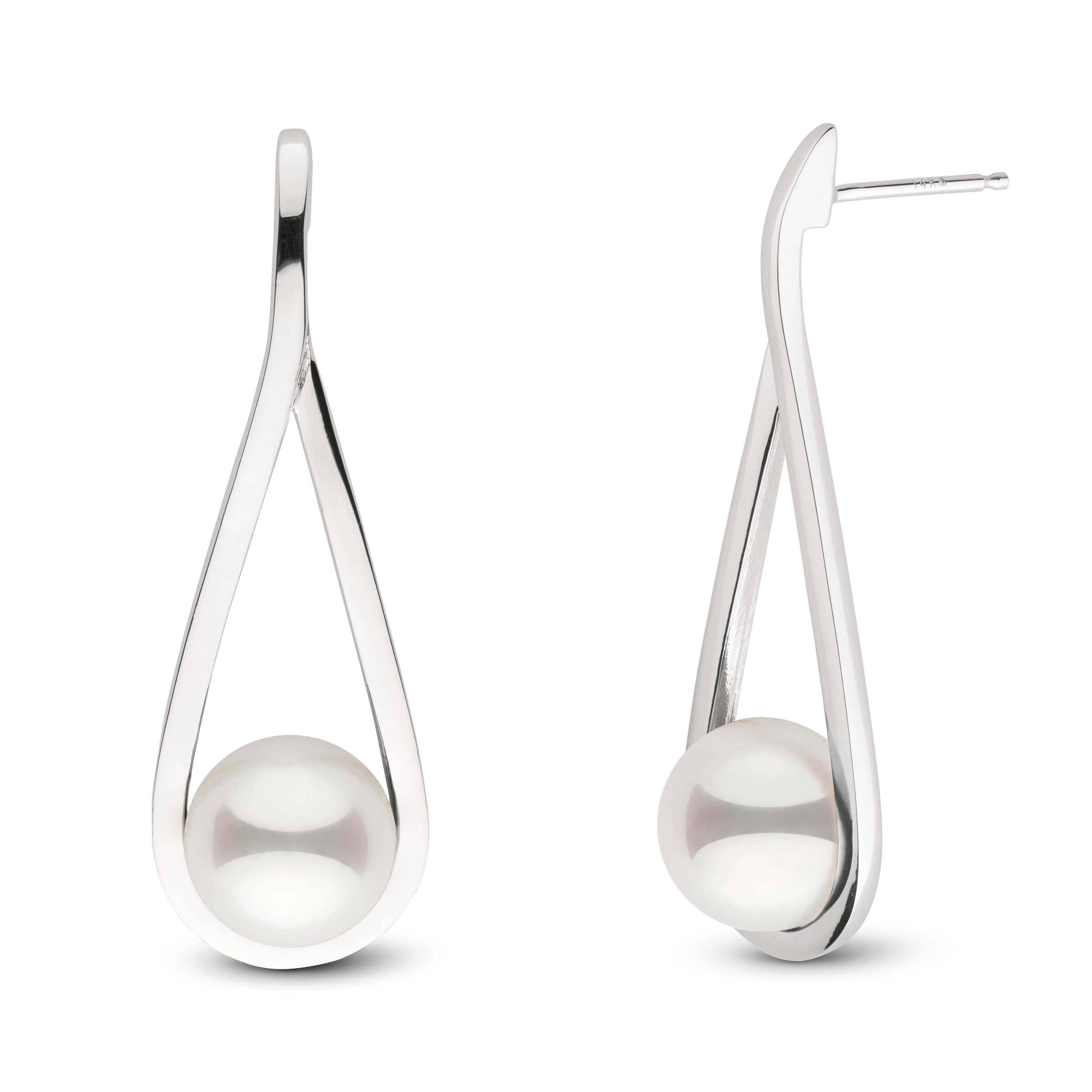 Cradle Collection 8.0-8.5 mm Akoya Pearl Earrings