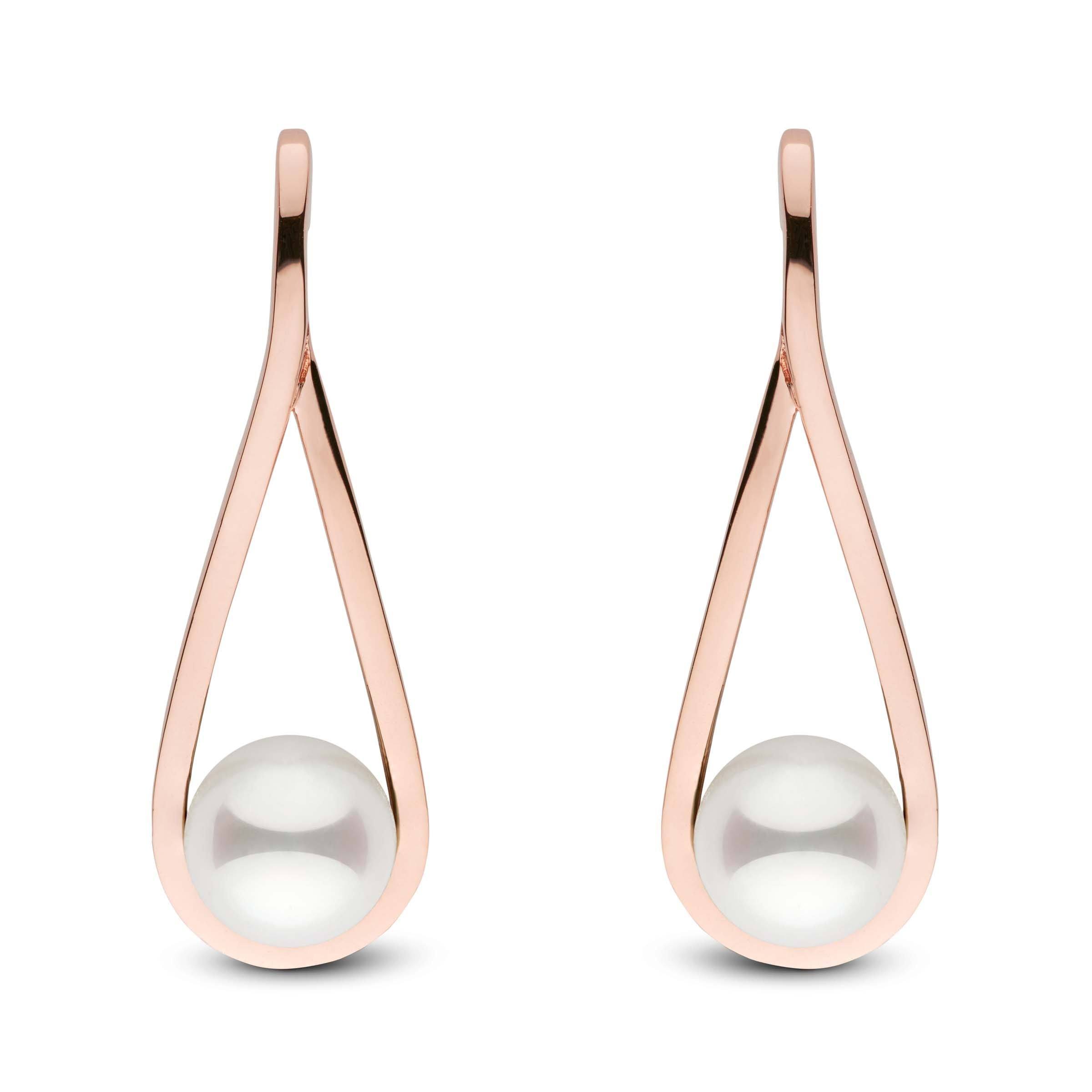 Cradle Collection Akoya Pearl Earrings rose gold front