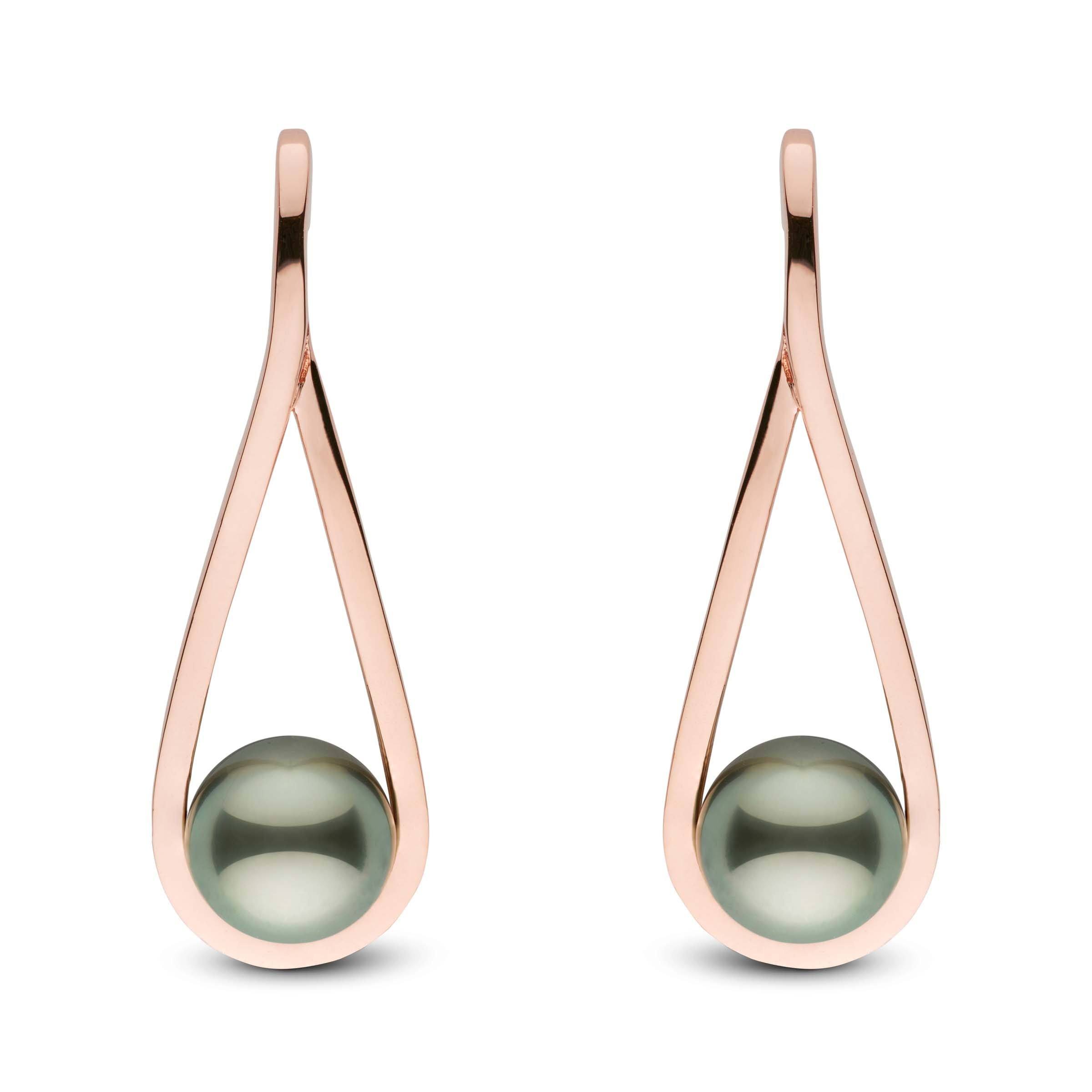 Cradle Collection Tahitian Pearl Earrings rose gold