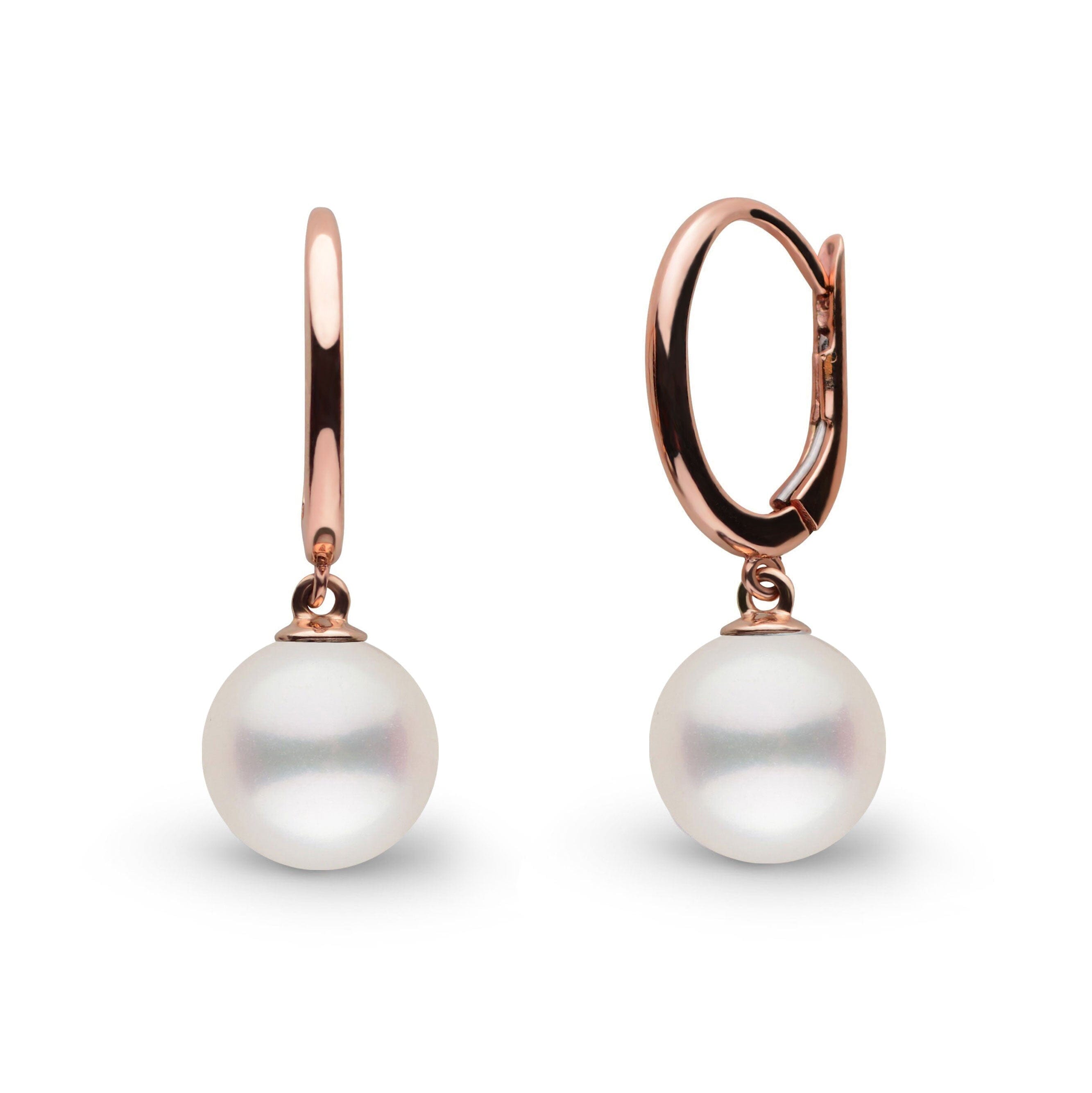 Solid Eternal Collection 7.5-8.0 mm White Freshadama Pearl Earrings