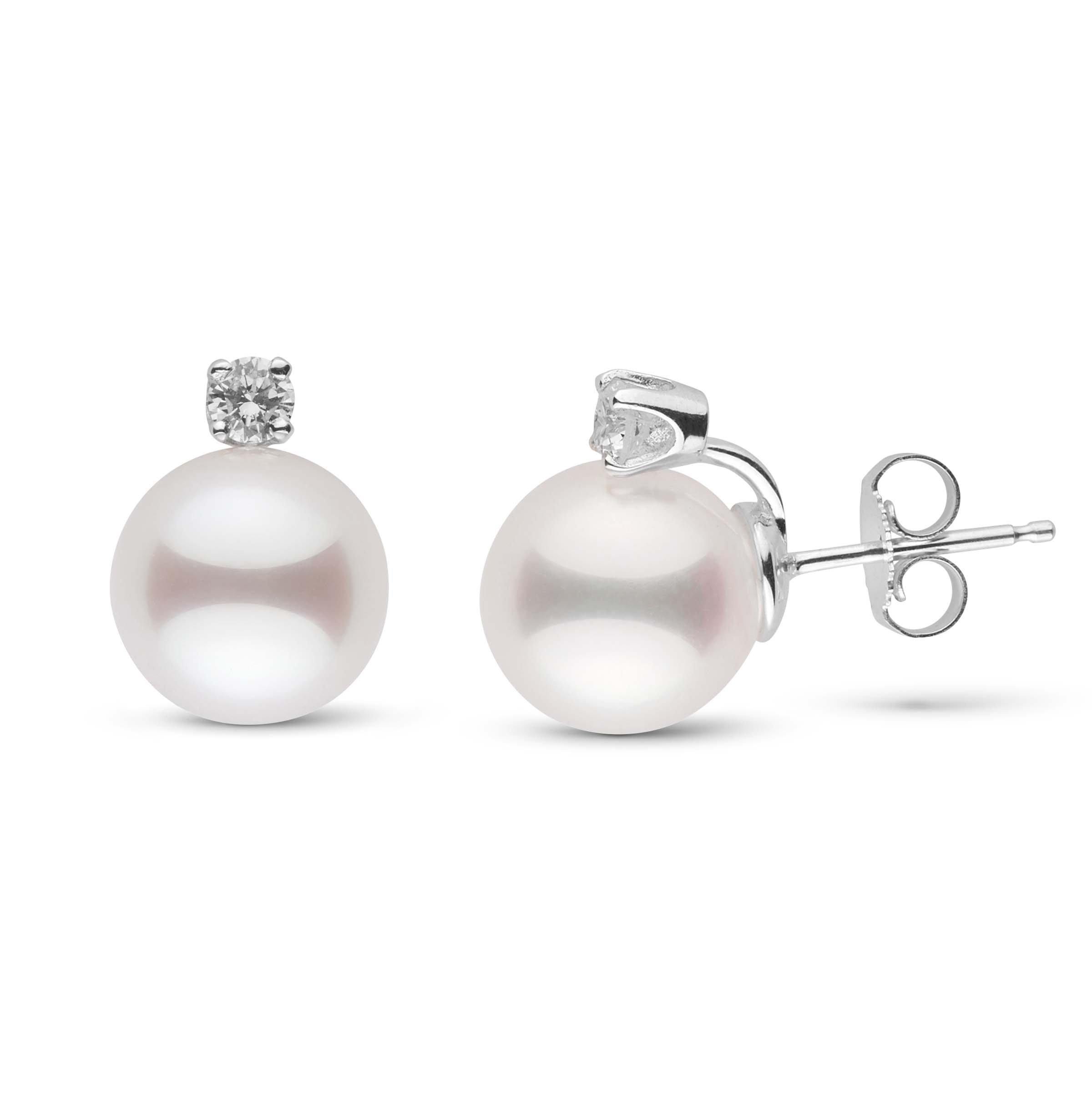 Starlight Collection 9.0-9.5 mm Akoya Pearl & Diamond Stud Earrings white gold