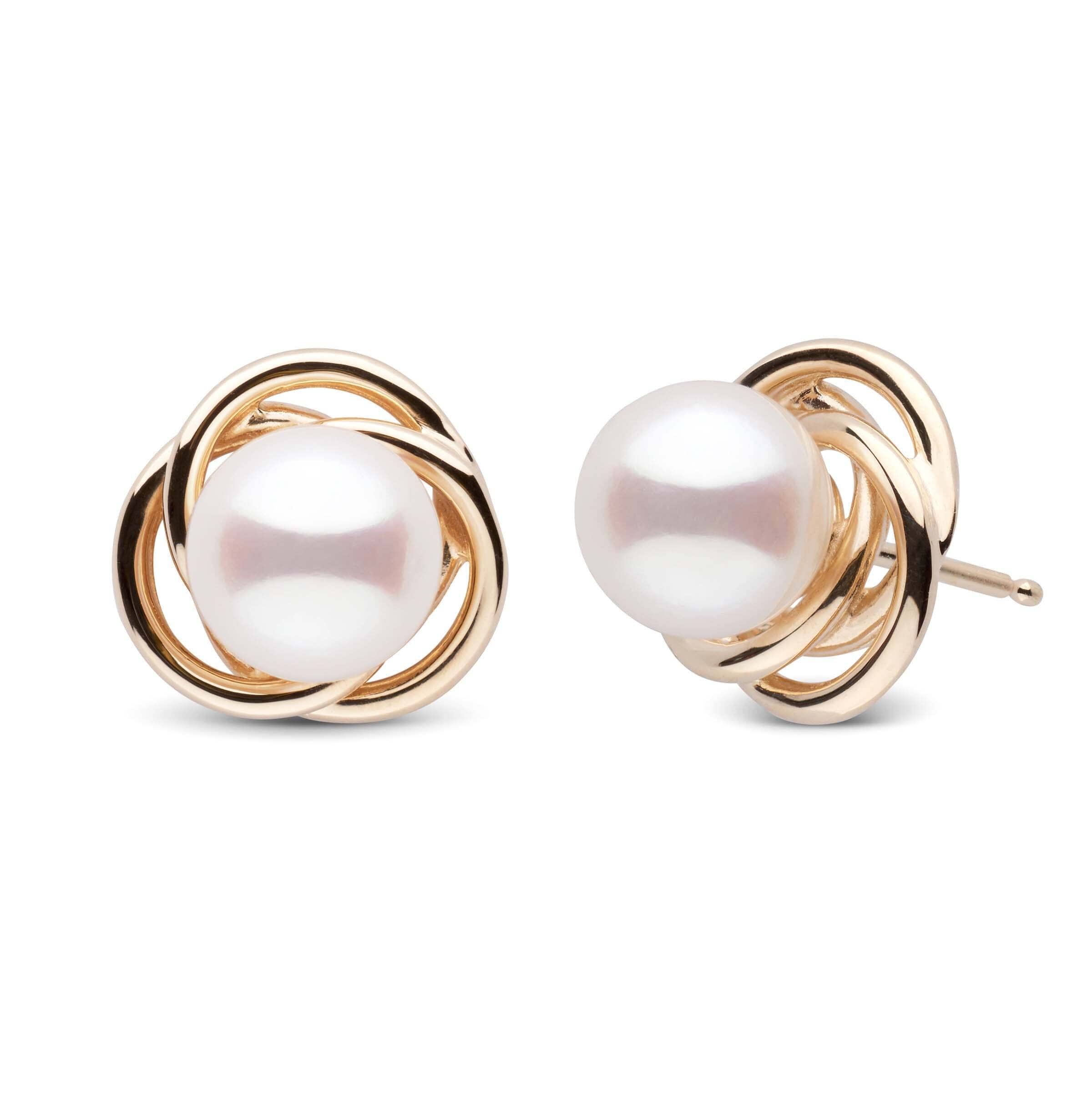 Trilogy Collection 7.0-7.5 mm White Akoya Pearl Earrings