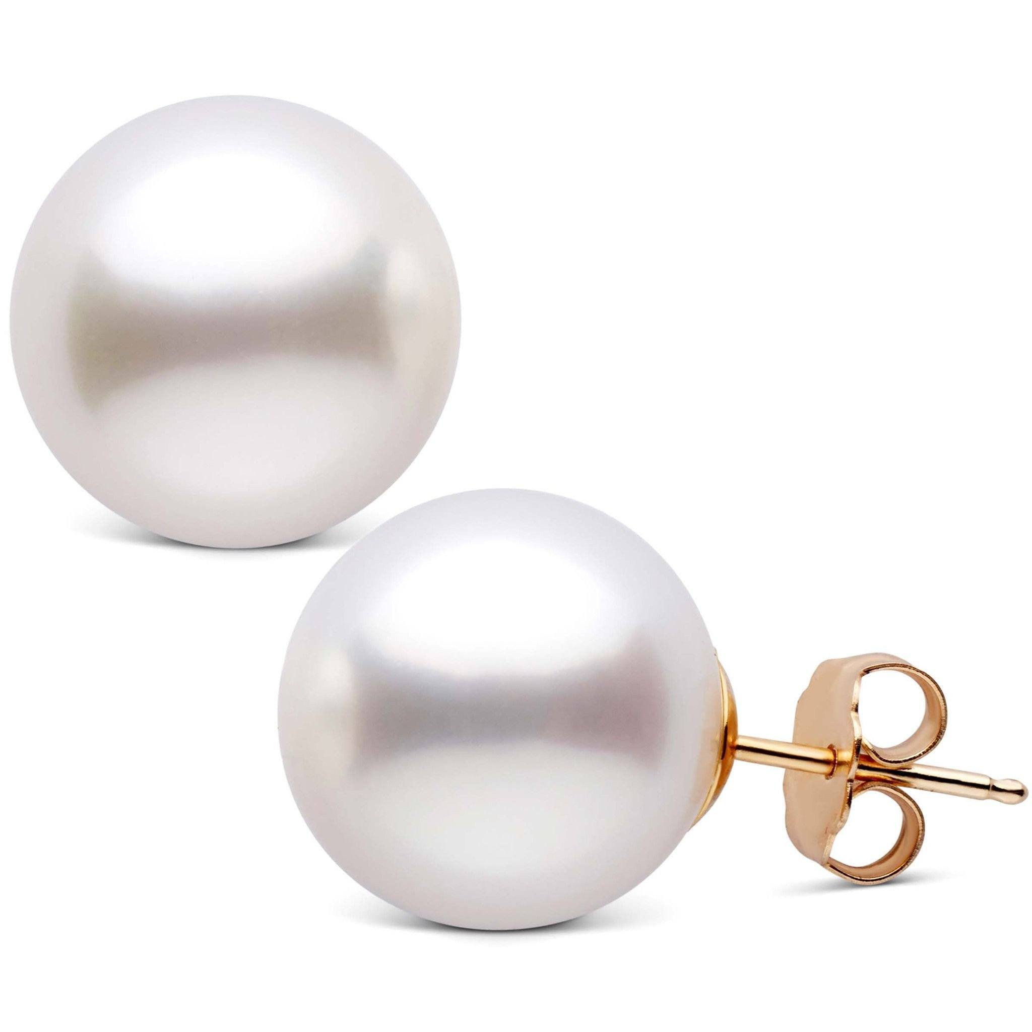 13.0-14.0 mm AAA White South Sea Pearl Stud Earrings yg