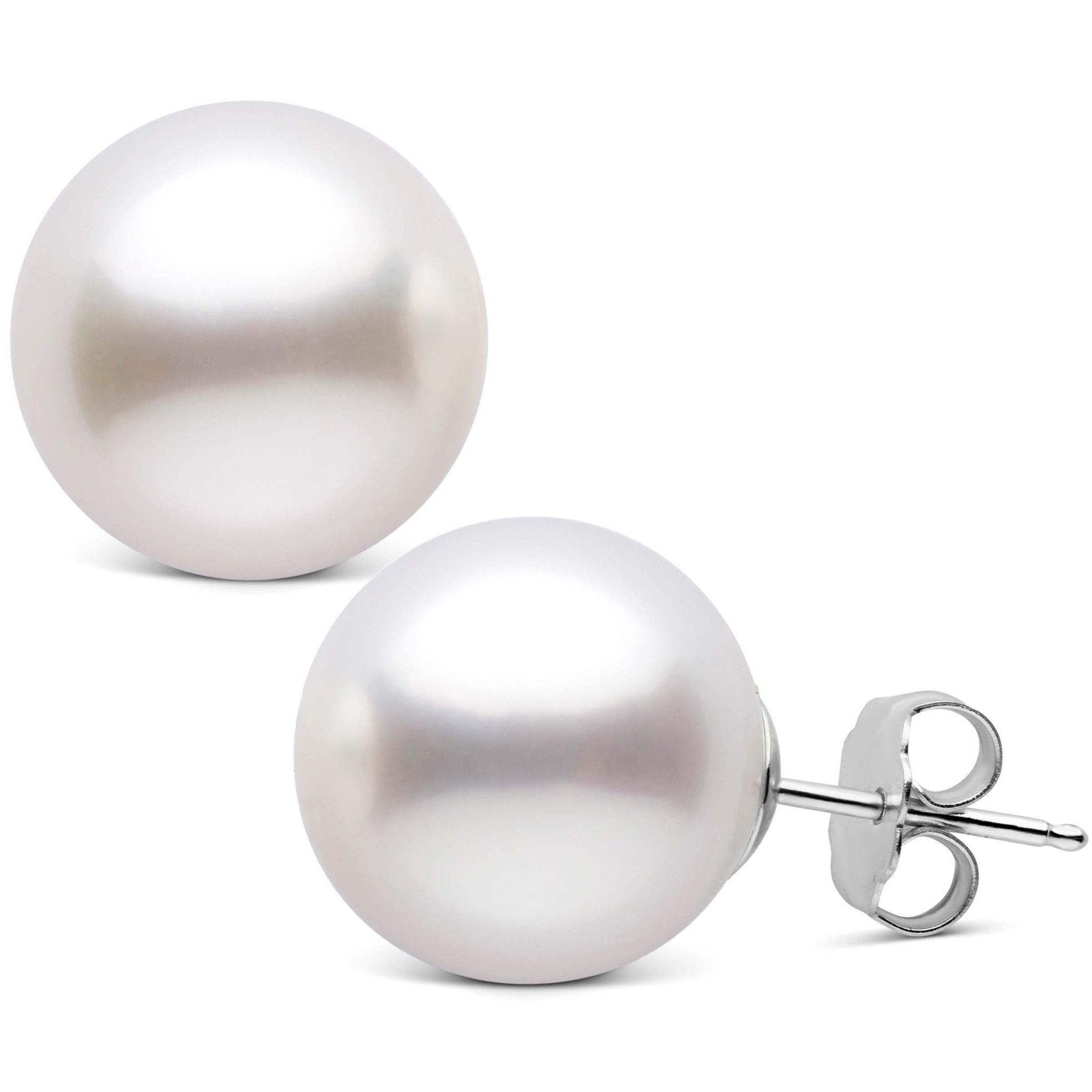 13.0-14.0 mm AAA White South Sea Pearl Stud Earrings wg