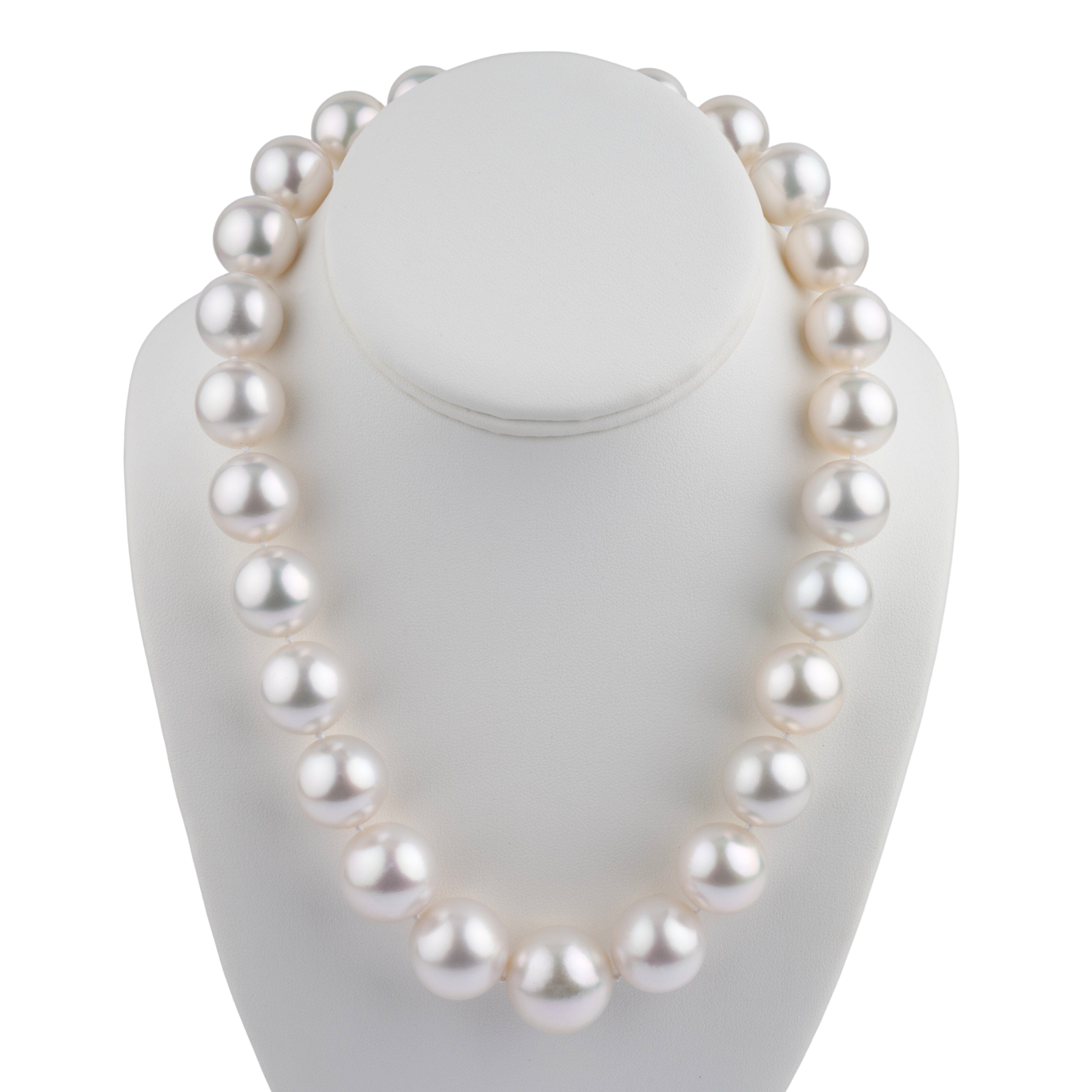 16.0-20.2 mm AAA White South Sea Round Pearl Necklace on bust