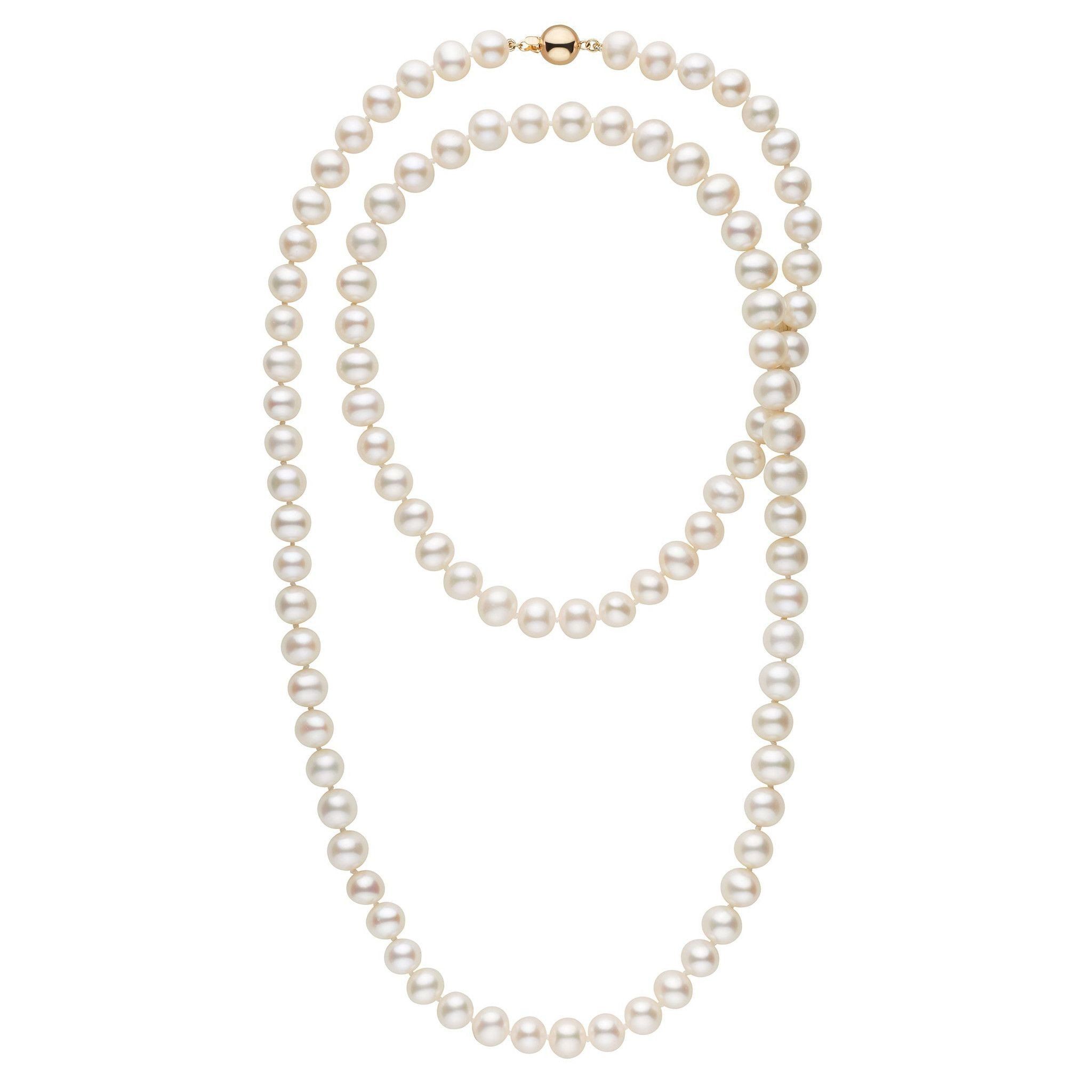 35-inch 8.5-9.0 mm AA+ White Freshwater Pearl Necklace