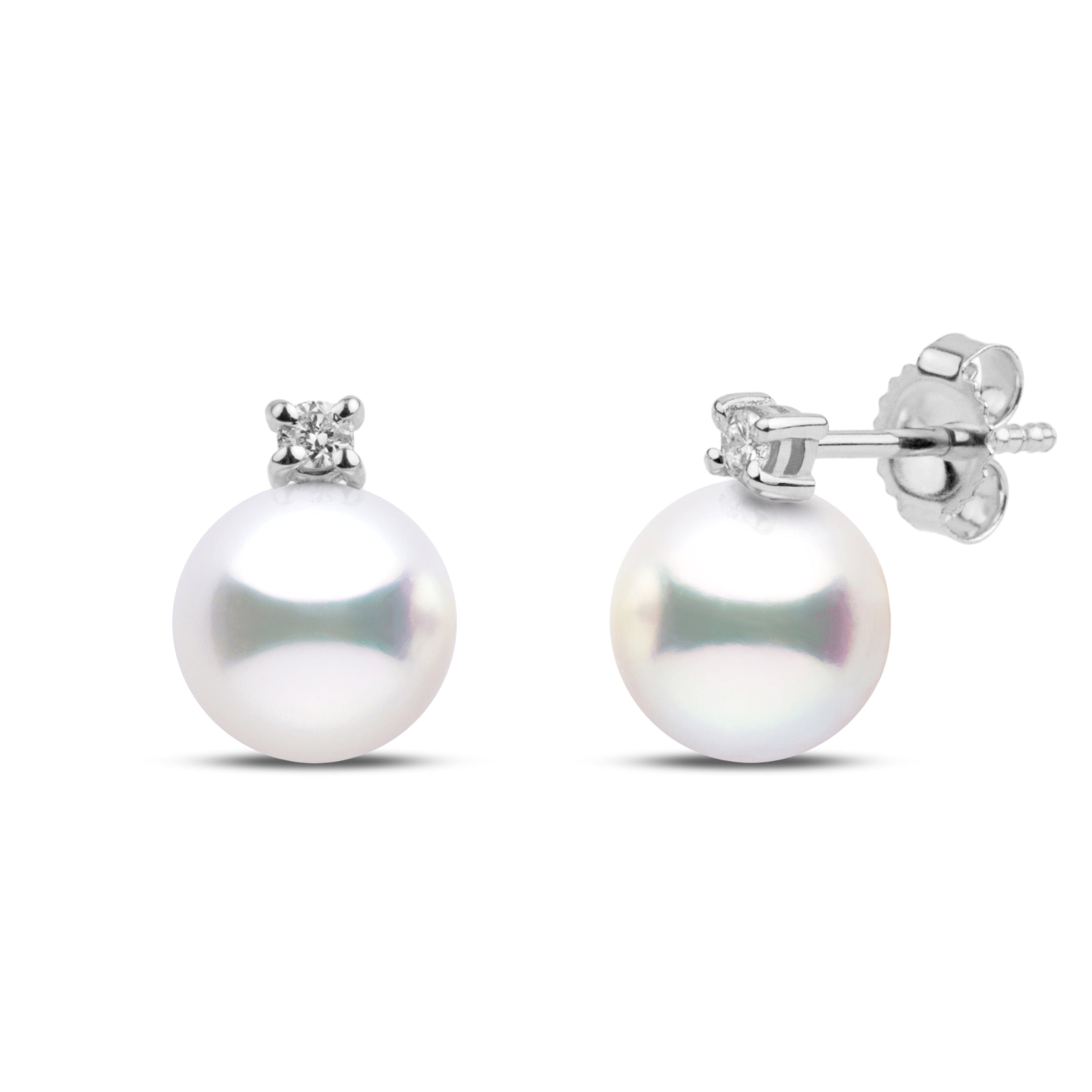 Starlight Collection 6.5-7.0 mm Akoya Pearl and Diamond Earrings