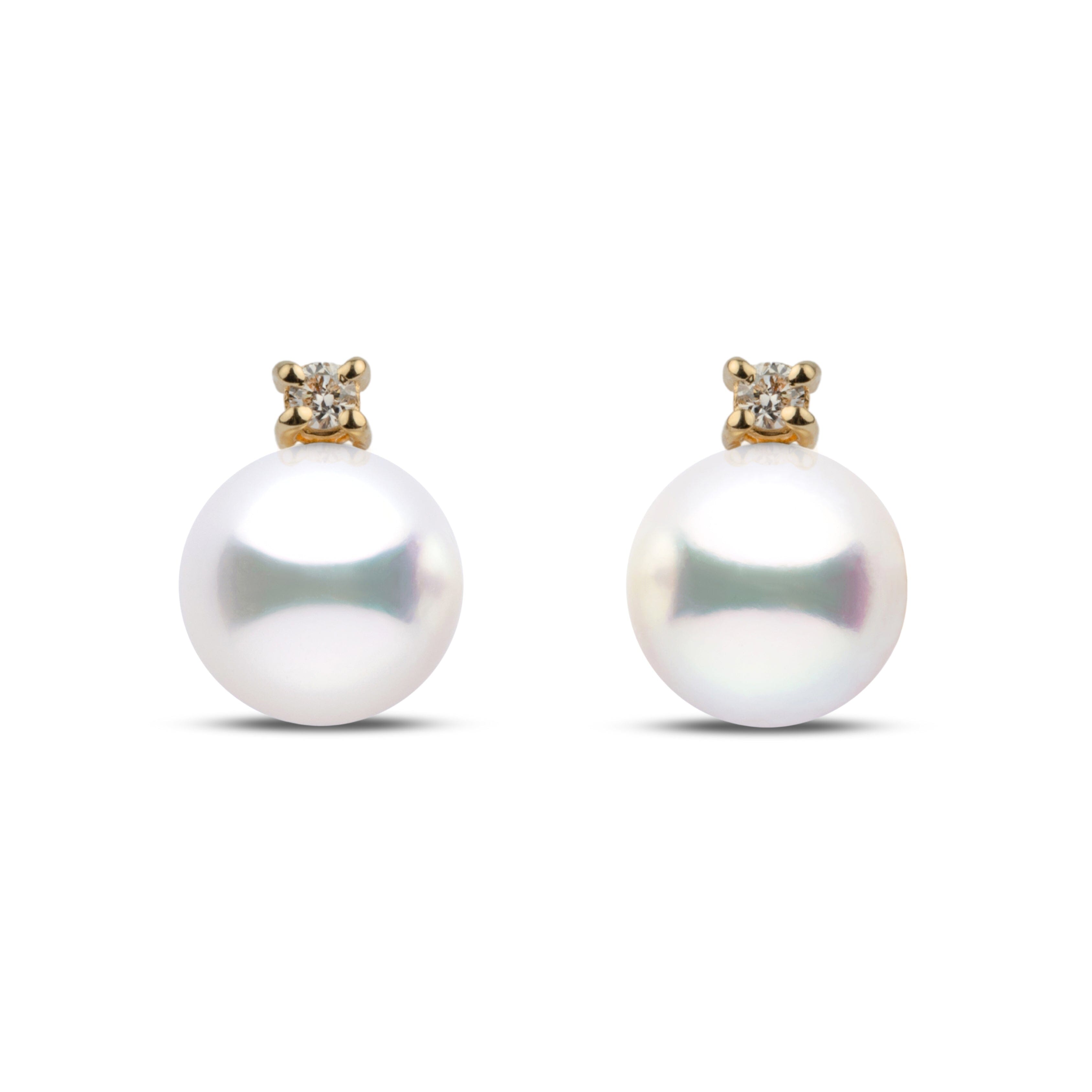 Starlight Collection 6.5-7.0 mm Akoya Pearl and Diamond Earrings