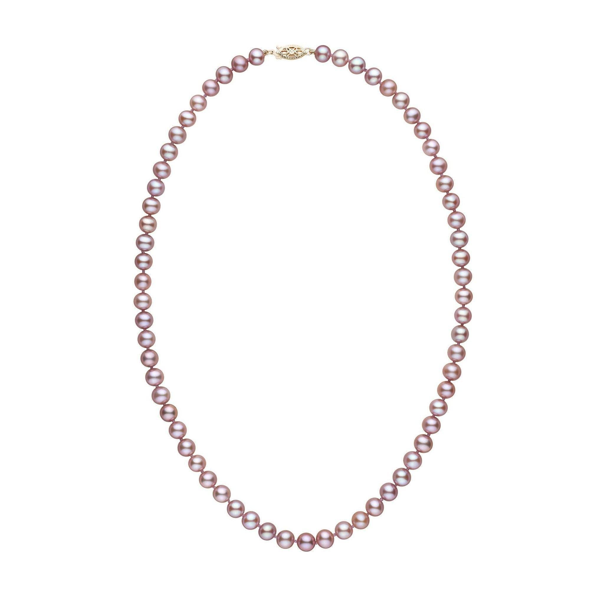 6.5-7.0 mm AAA Lavender Freshwater Pearl Necklace yg