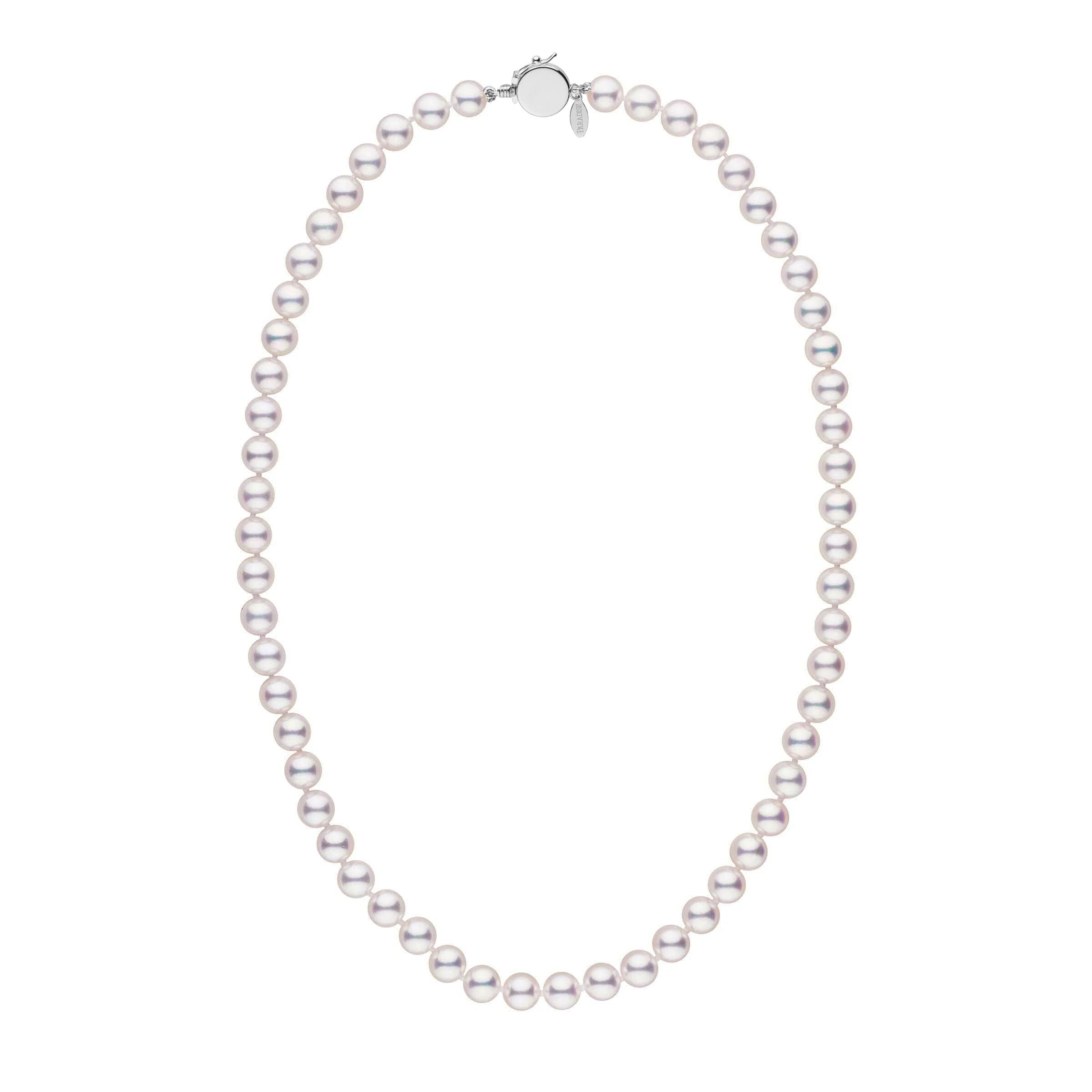 Personalized 18 Inch 7.0-7.5 mm Hanadama Akoya Pearl Circle Clasp Necklace