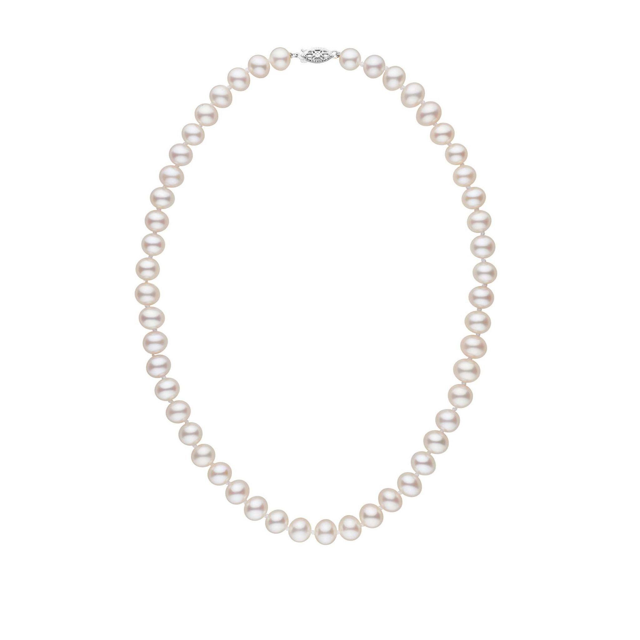 7.5-8.0 mm AA+ White Freshwater Pearl Necklace