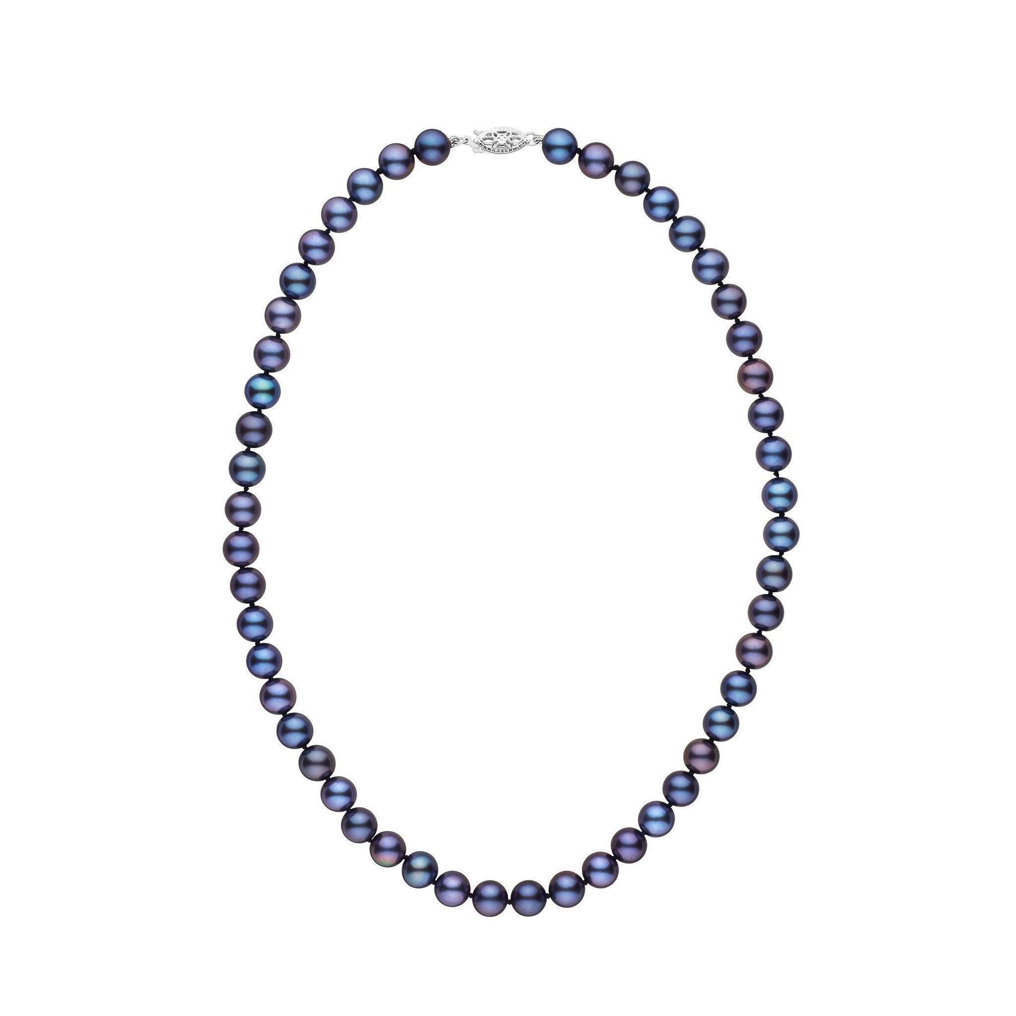 7.5-8.0 mm AAA Black Freshwater Pearl Necklace