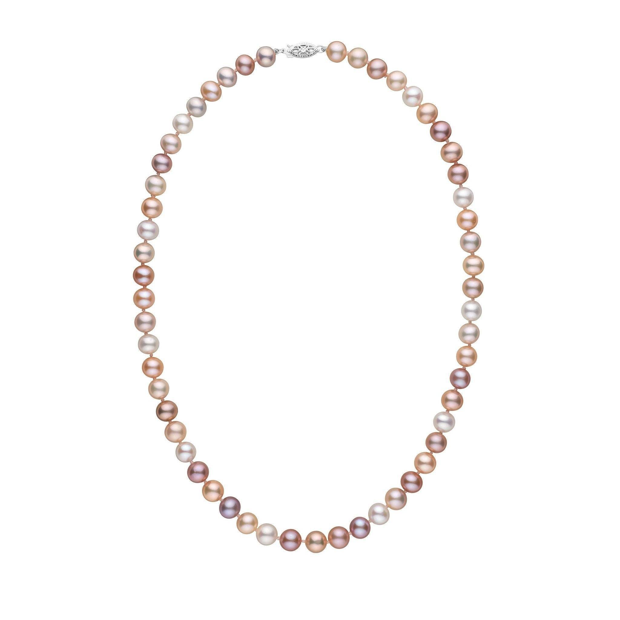 7.5-8.0 mm AA+ Multicolor Freshwater Pearl Necklace wg
