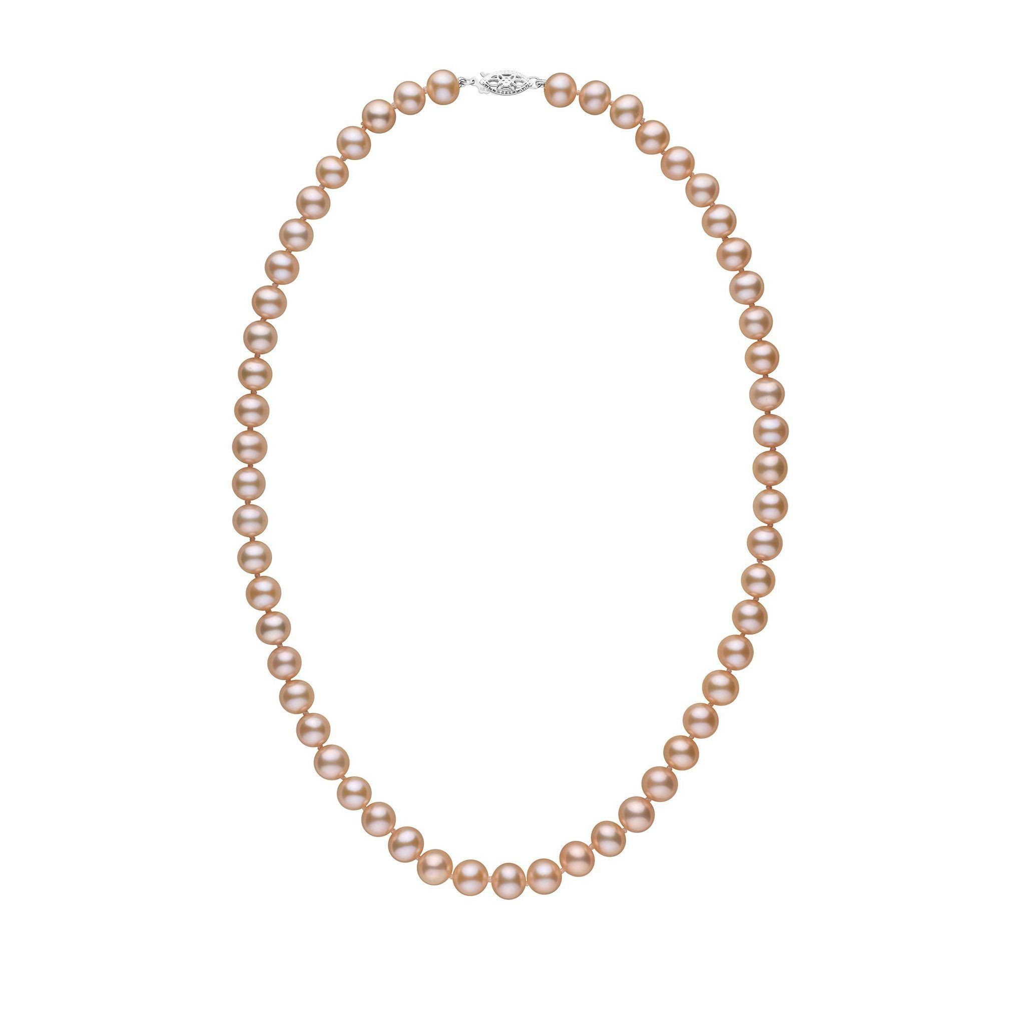 7.5-8.0 mm AAA Pink to Peach Freshwater Pearl Necklace wg