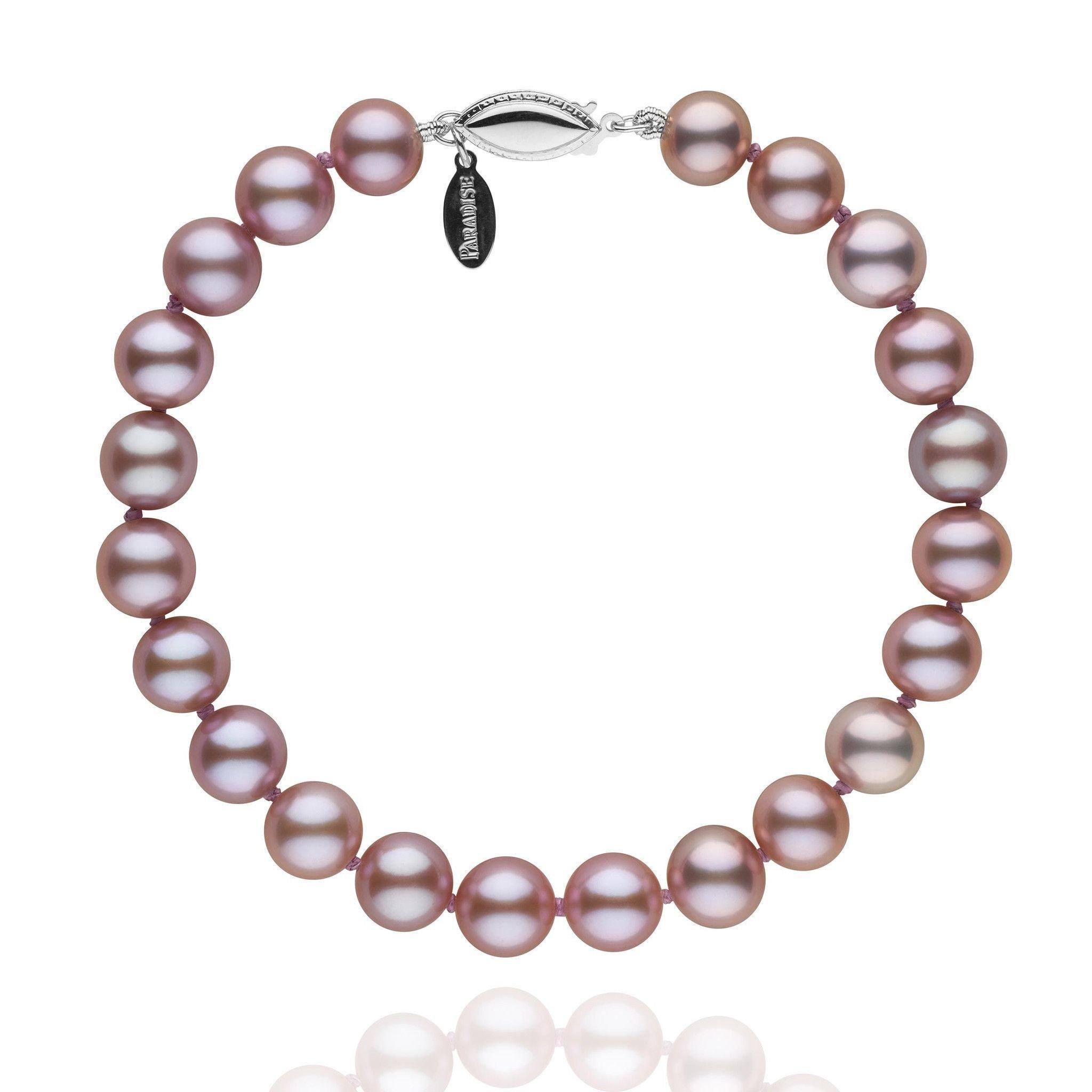 7.5-8.0 mm Lavender Freshadama Pearl Bracelet White Gold