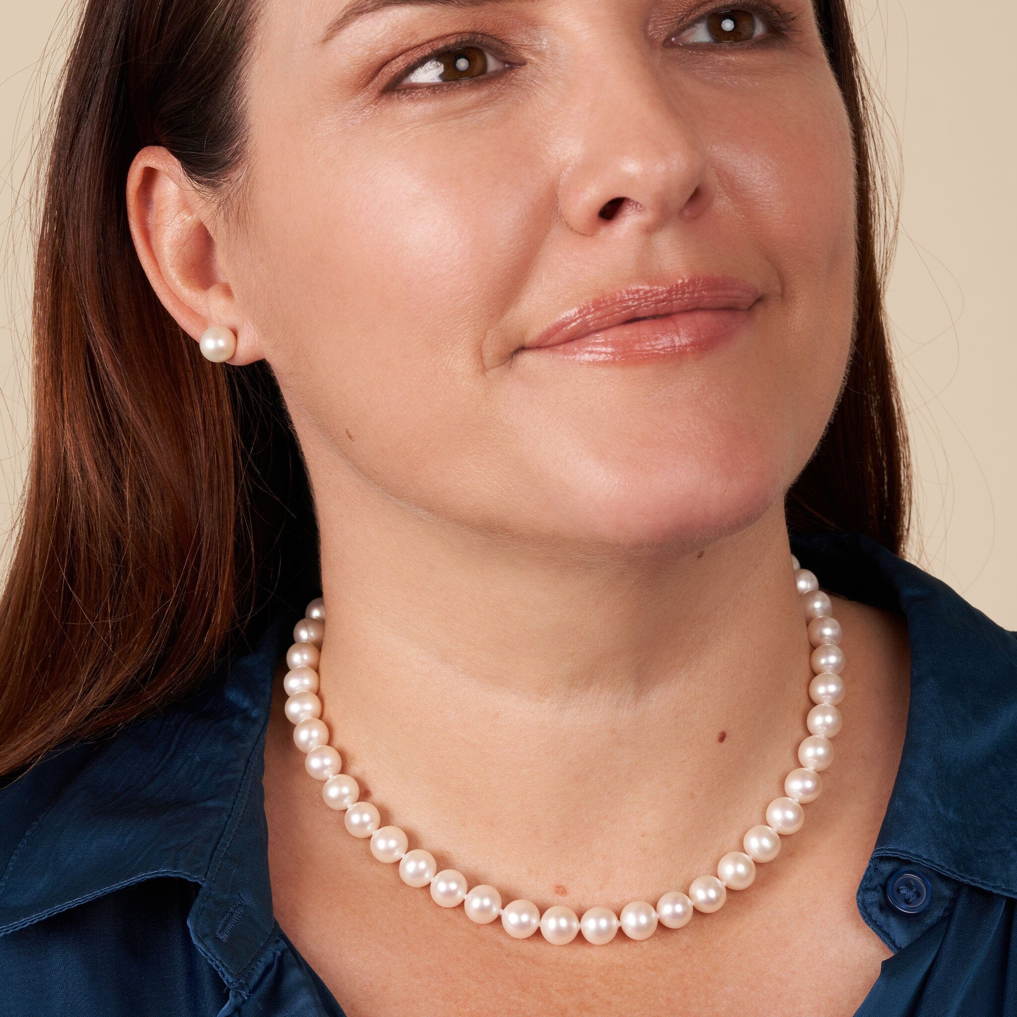 8.5-9.0 mm White Freshadama Freshwater Pearl Necklace