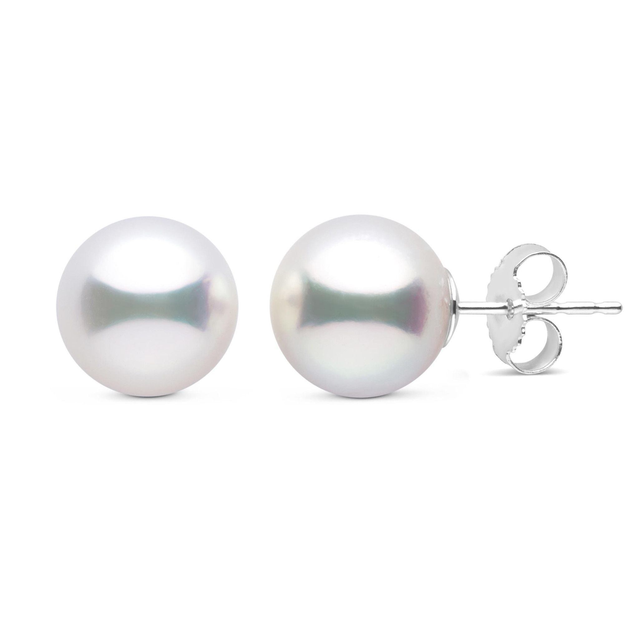 8.0-9.0 mm White South Sea Pearl Stud Earrings wg